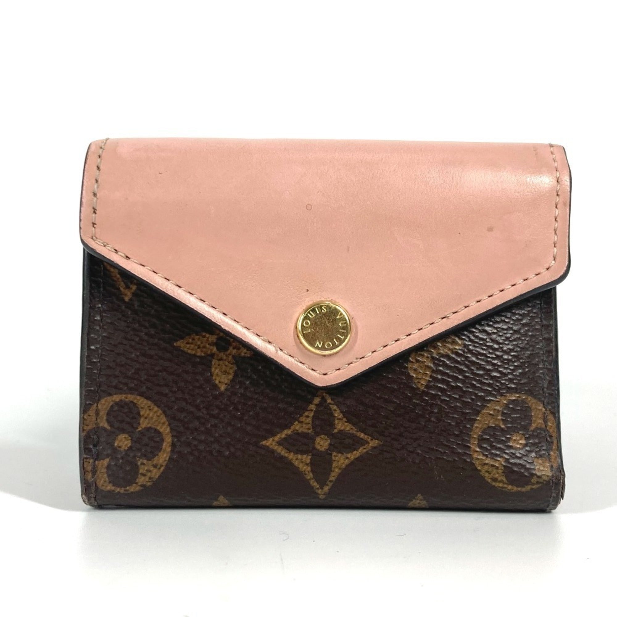 Louis Vuitton Brown Pink Monogram Wallet (Tri-Fold) (Pre-Owned)