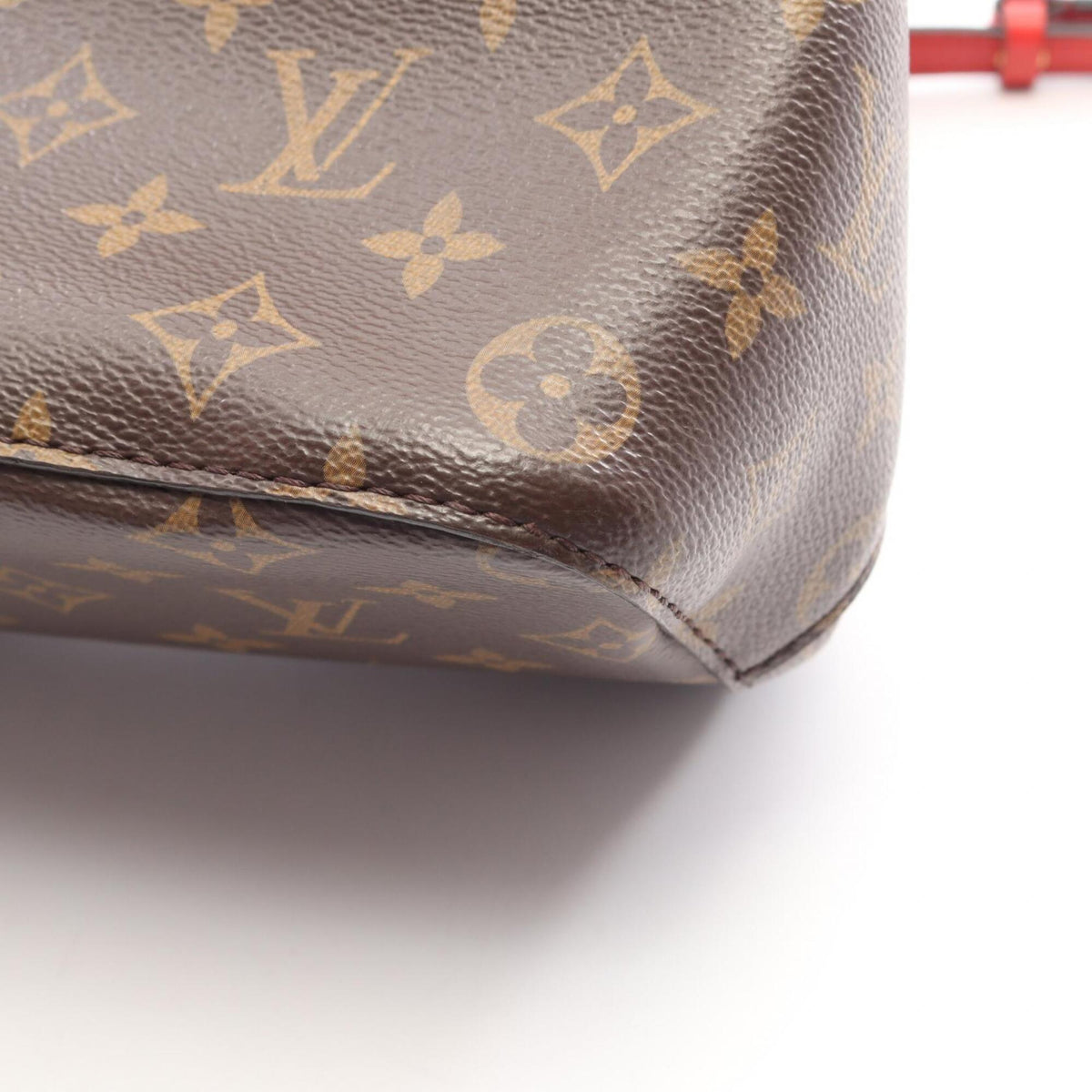 Louis Vuitton Brown Red Color Coated Canvas Pvc Monogram Leather Handbag Shoulder Bag (Pre-Owned)