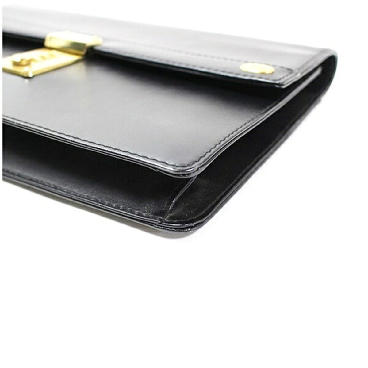 Dunhill Beige Black Leather Clutch Bag (Pre-Owned)