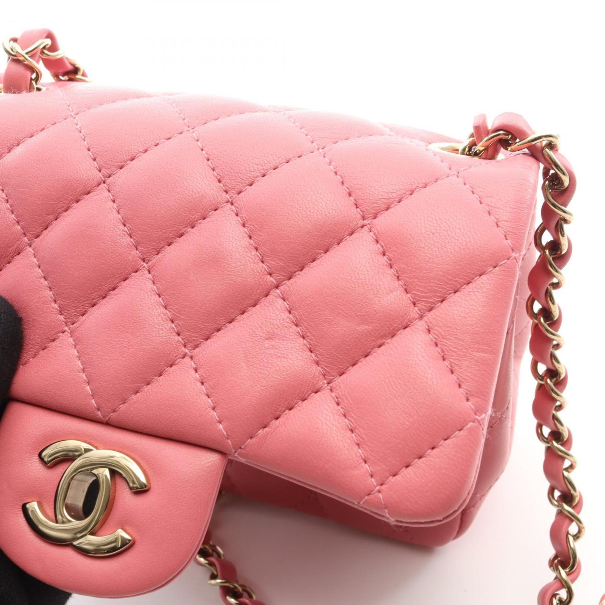 Chanel Pink Leather Handbag Shoulder Bag (Pre-Owned)