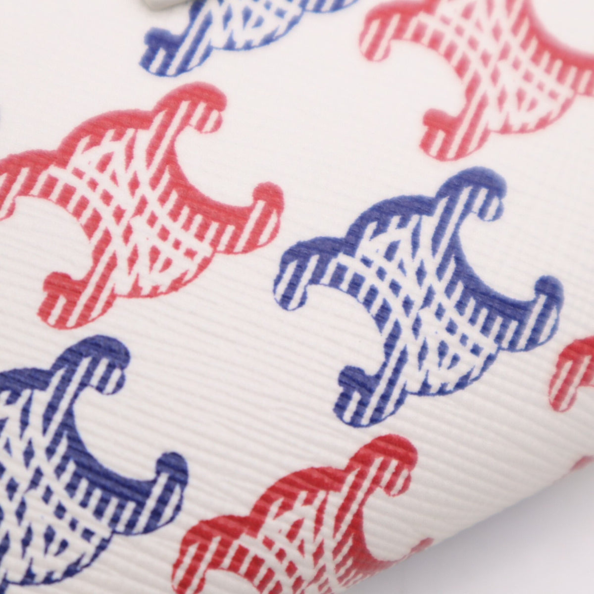 Celine Blue Red Color White Coated Canvas Leather Wallet (Bi-Fold) (Pre-Owned)