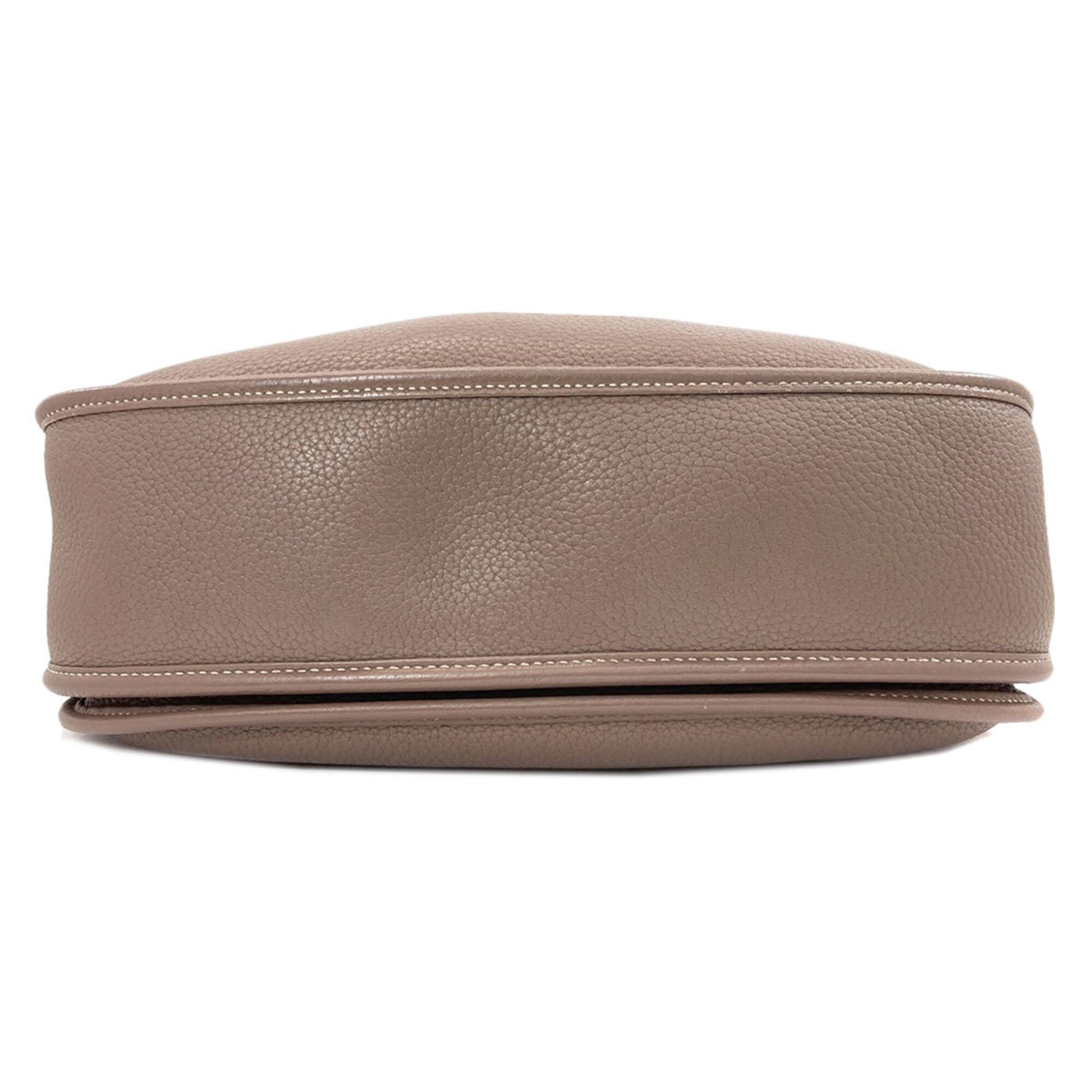 Hermes Etoupe Gray Taurillon Clemence Leather Shoulder Bag (Pre-Owned)