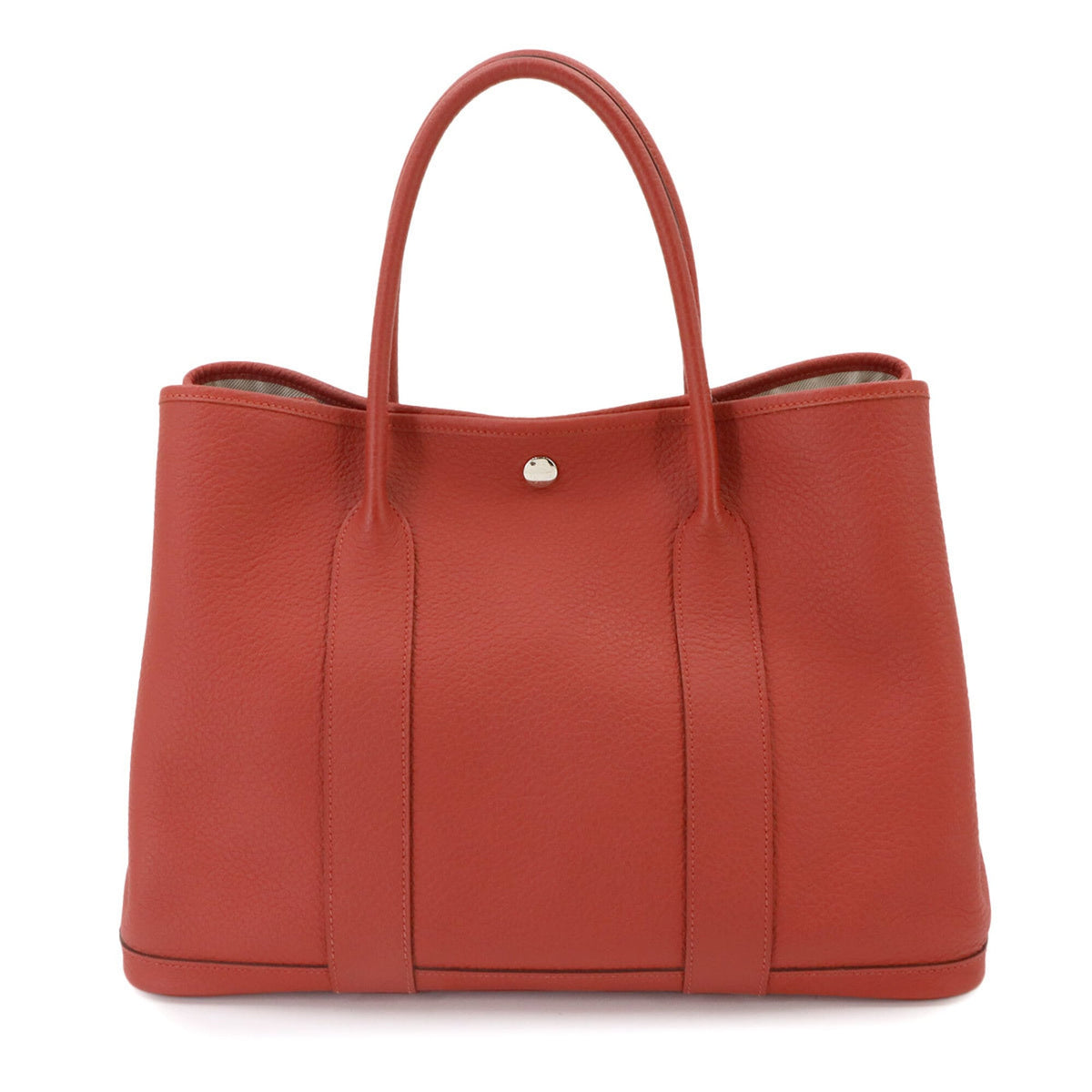 Hermes Red Color Country Leather Handbag Tote Bag (Pre-Owned)