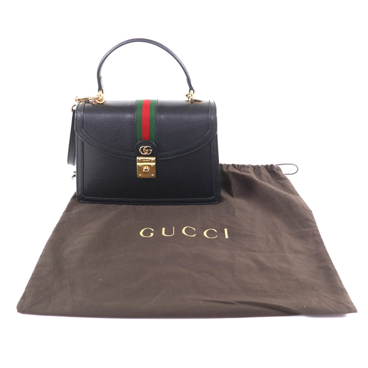 Gucci Black Leather Handbag Shoulder Bag (Pre-Owned)
