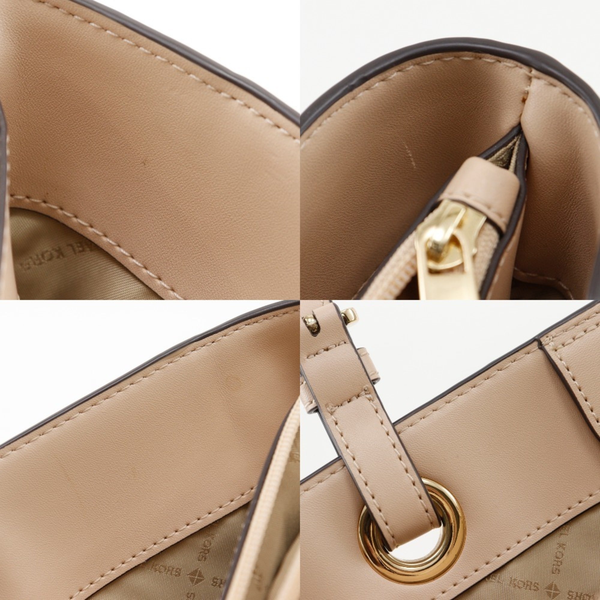 Michael Kors Beige Leather Tote Bag (Pre-Owned)