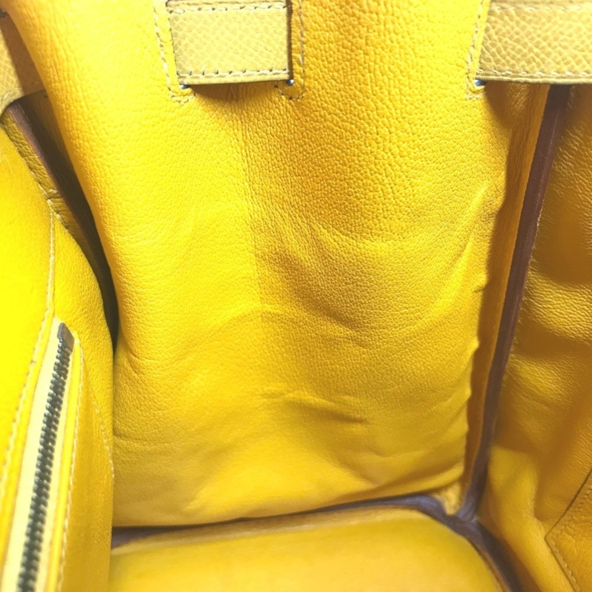 Hermes Jaune Yellow Leather Handbag Tote Bag (Pre-Owned)
