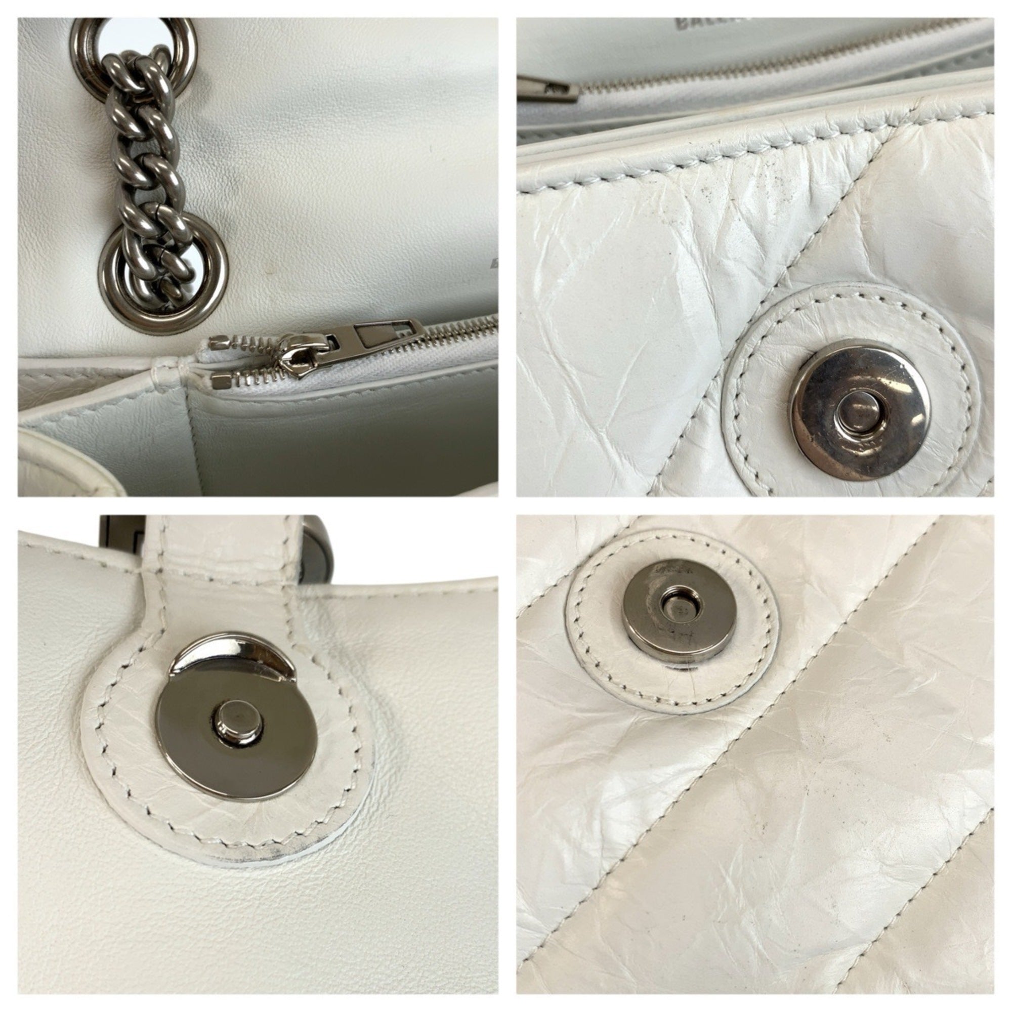 Balenciaga White Leather Shoulder Bag (Pre-Owned)