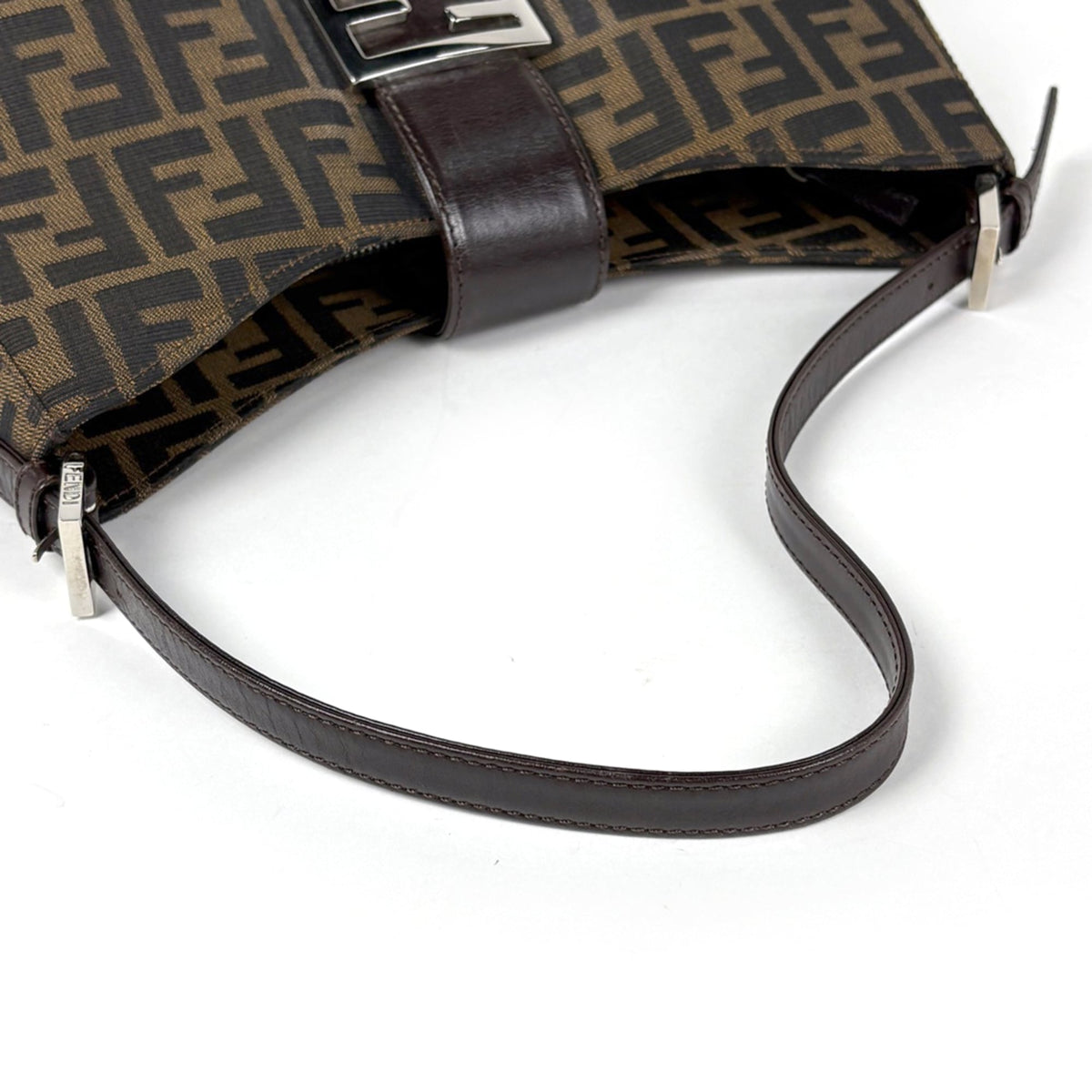 Fendi Brown Canvas Leather Shoulder Bag (Pre-Owned)