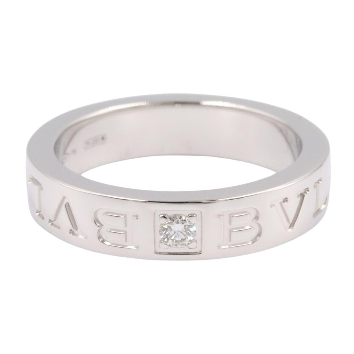 Bvlgari Silver Clear White Gold (18K) Band Ring (Pre-Owned)