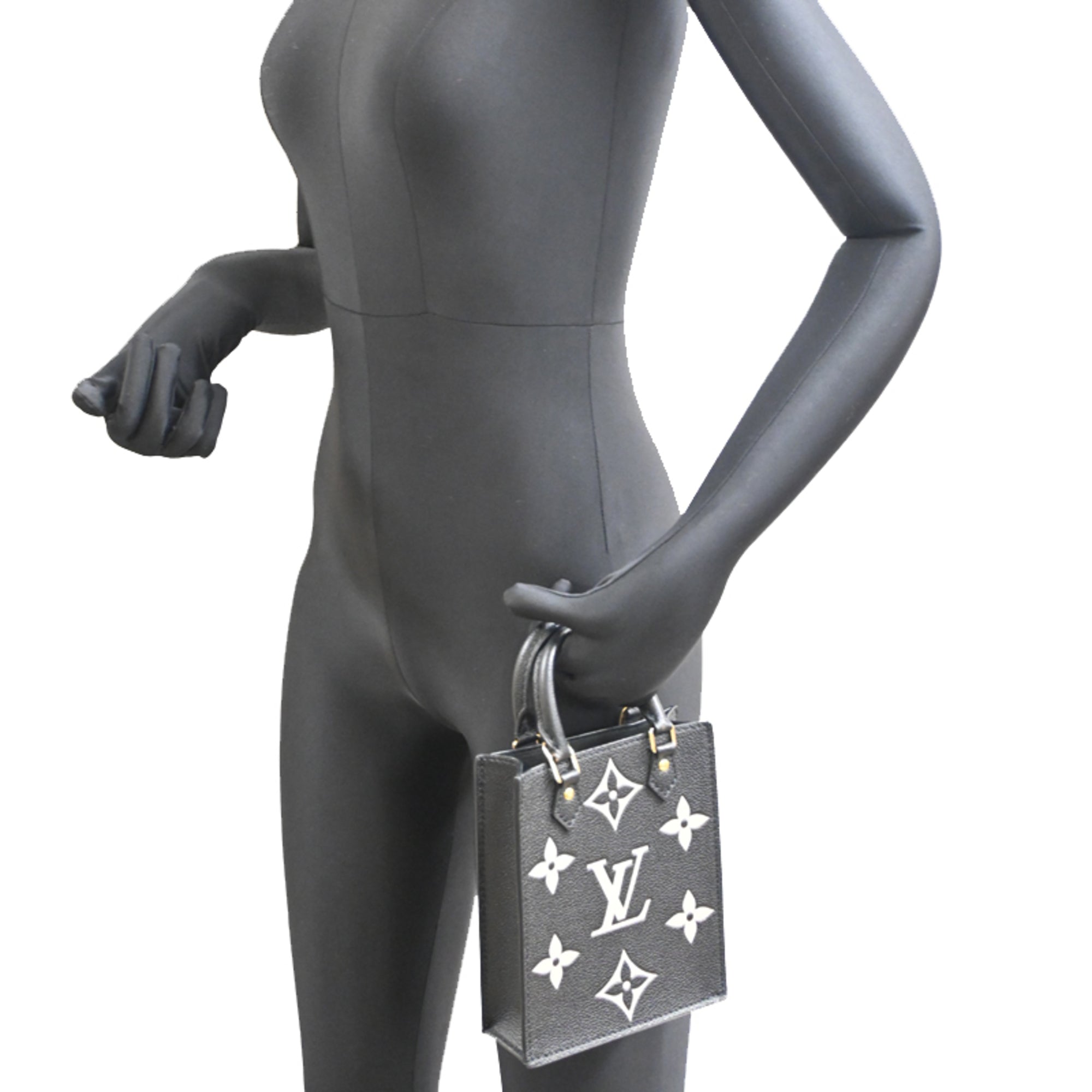 Louis Vuitton Black Noir White Leather Handbag (Pre-Owned)
