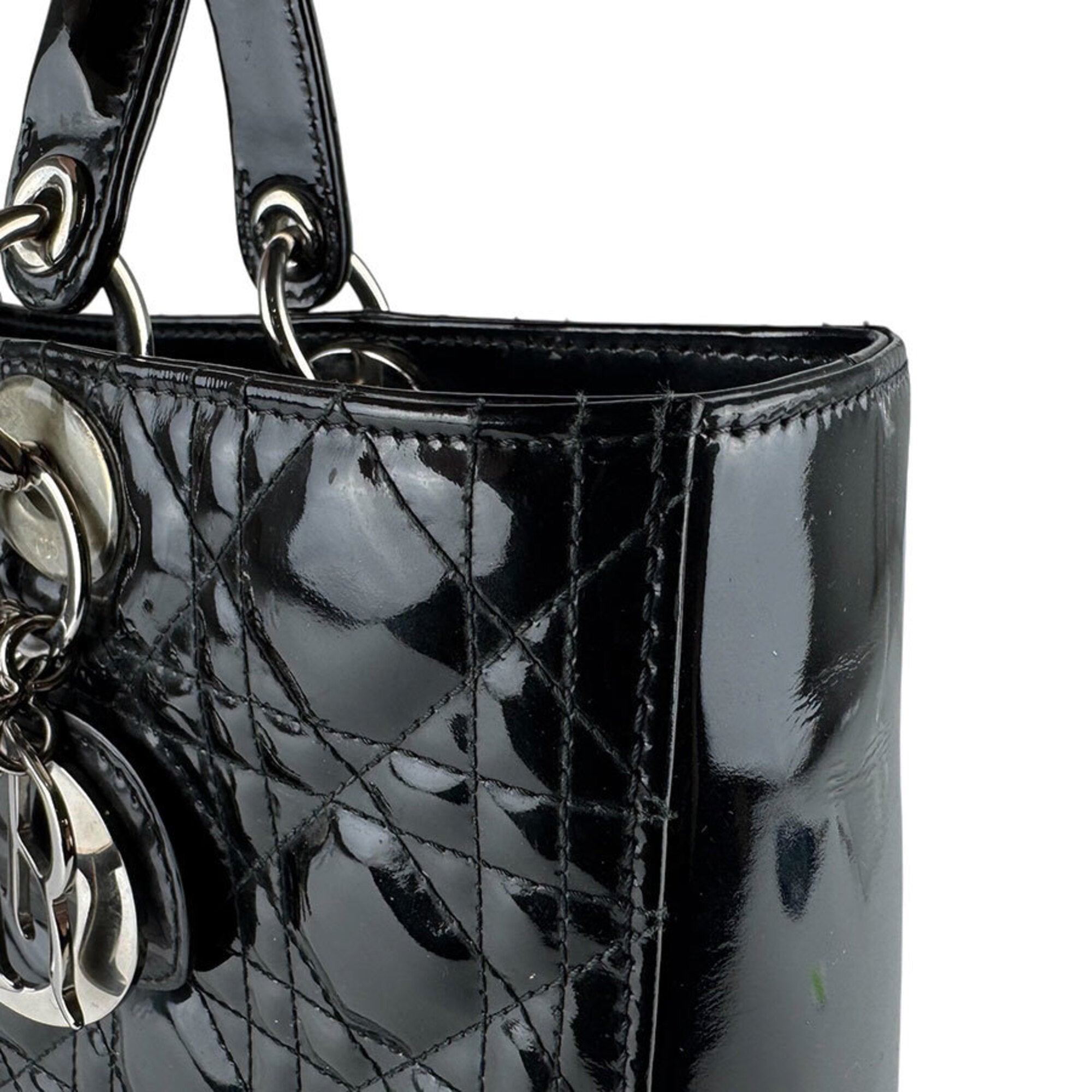 Christian Dior Black Patent Leather Handbag (Pre-Owned)