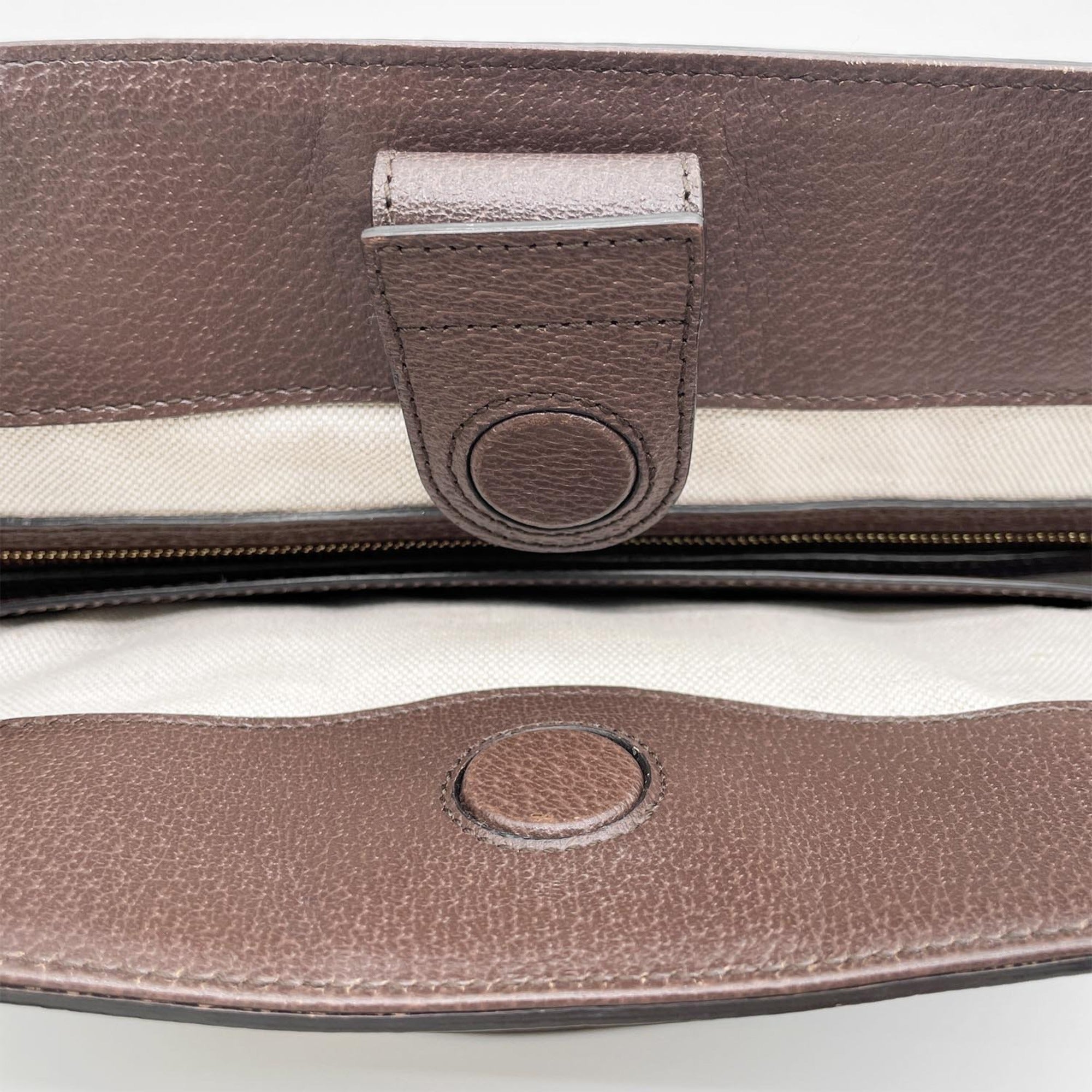 Gucci Brown Canvas Leather Tote Bag (Pre-Owned)