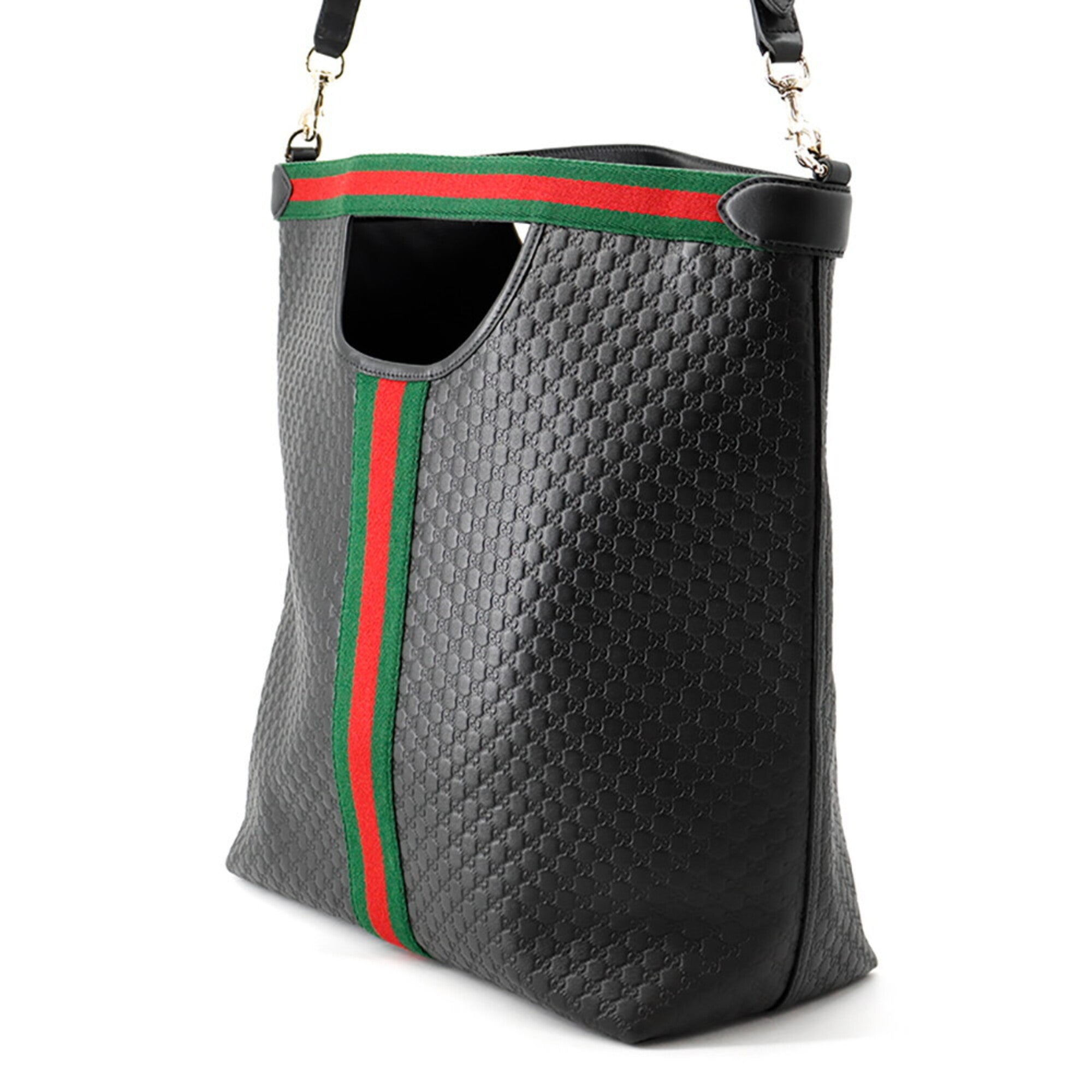 Gucci Black Leather Handbag Tote Bag (Pre-Owned)