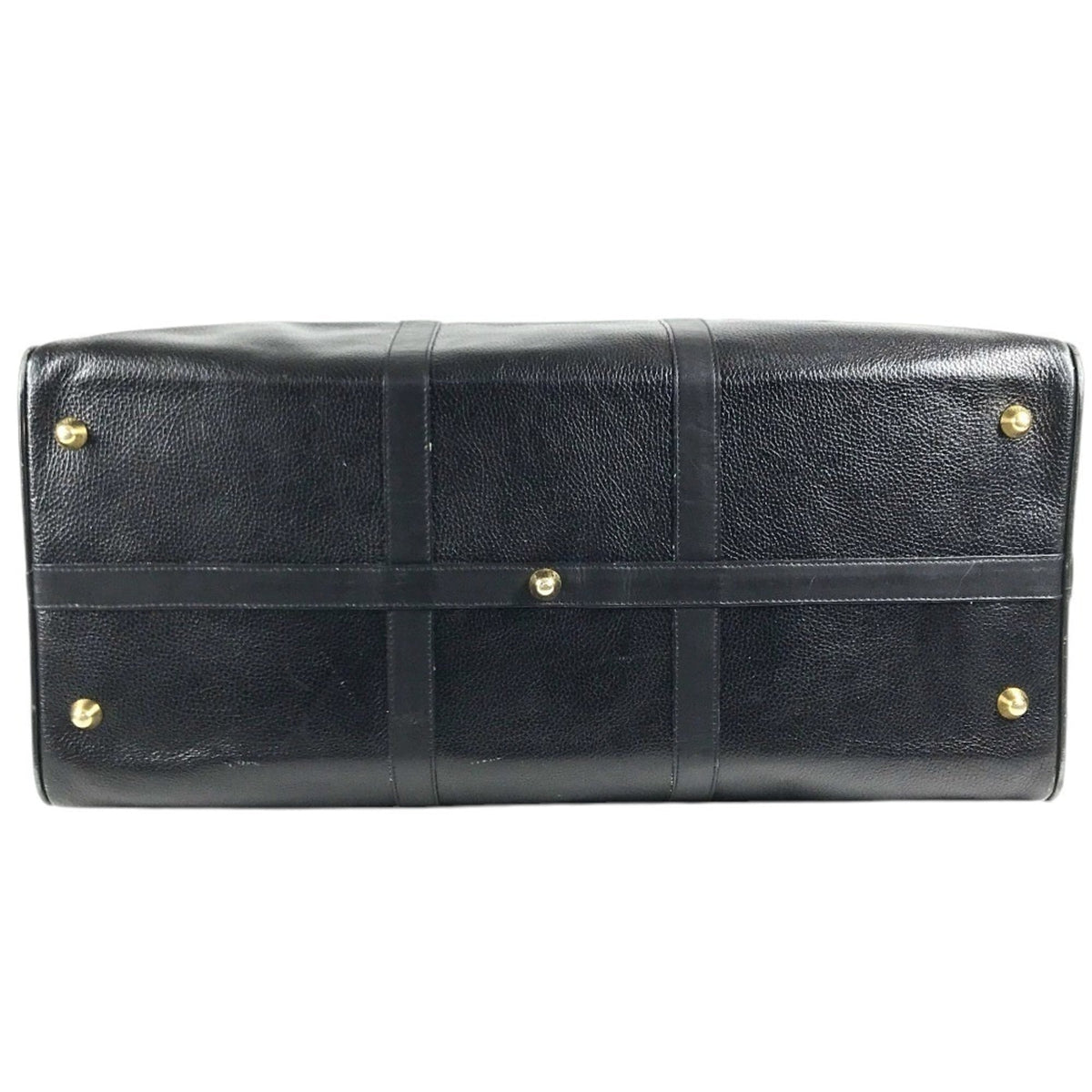 Versace Black Leather Boston Bag Handbag (Pre-Owned)