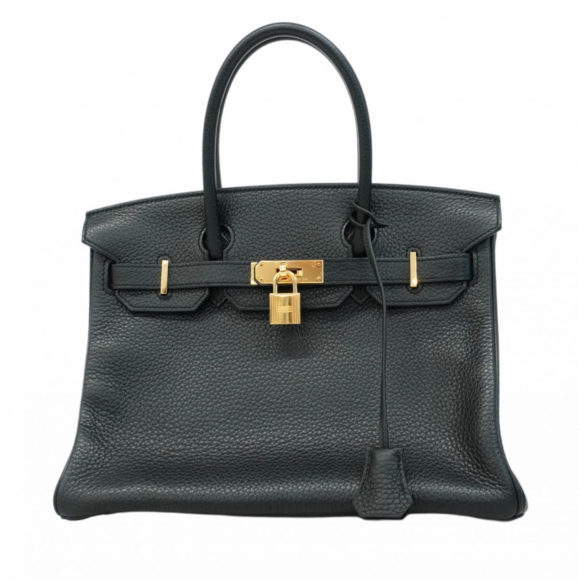 Hermes Black Taurillon Clemence Leather Handbag (Pre-Owned)