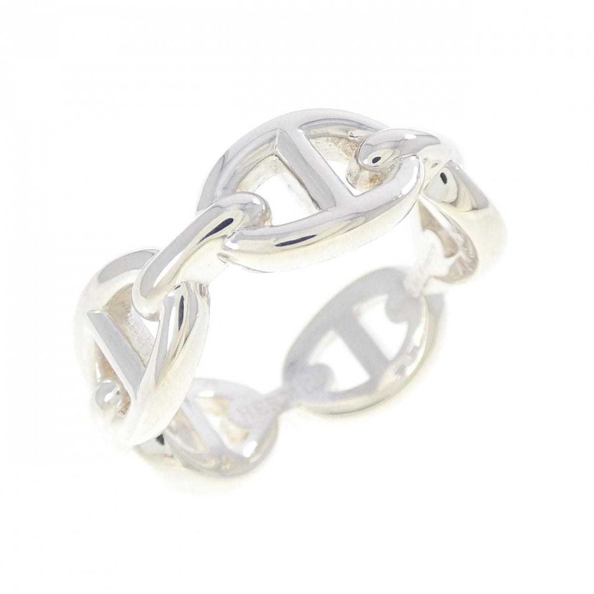 Hermes Silver 925 Band Ring (Pre-Owned)