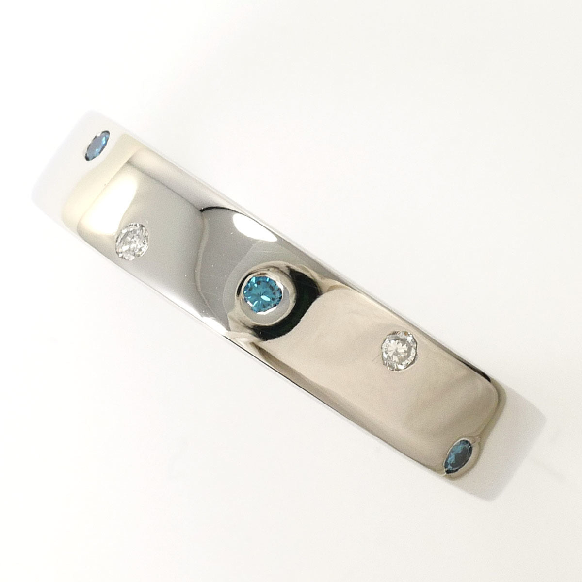 Unbranded Blue Platinum Platinum 900 Band Ring (Pre-Owned)