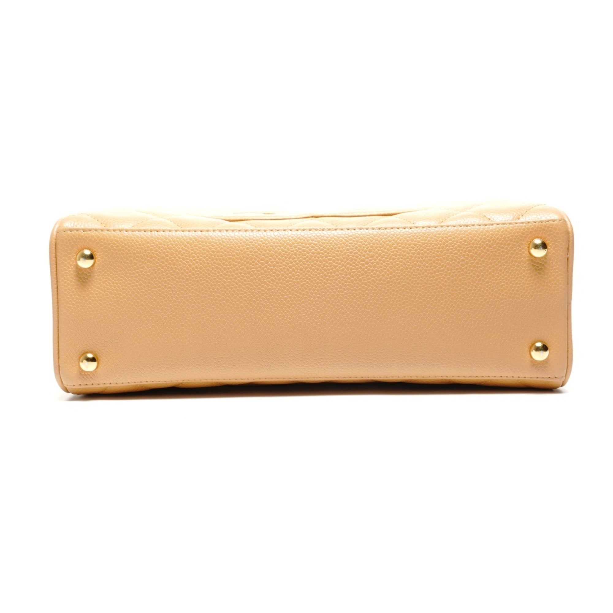Chanel Beige Grained Calfskin Handbag (Pre-Owned)