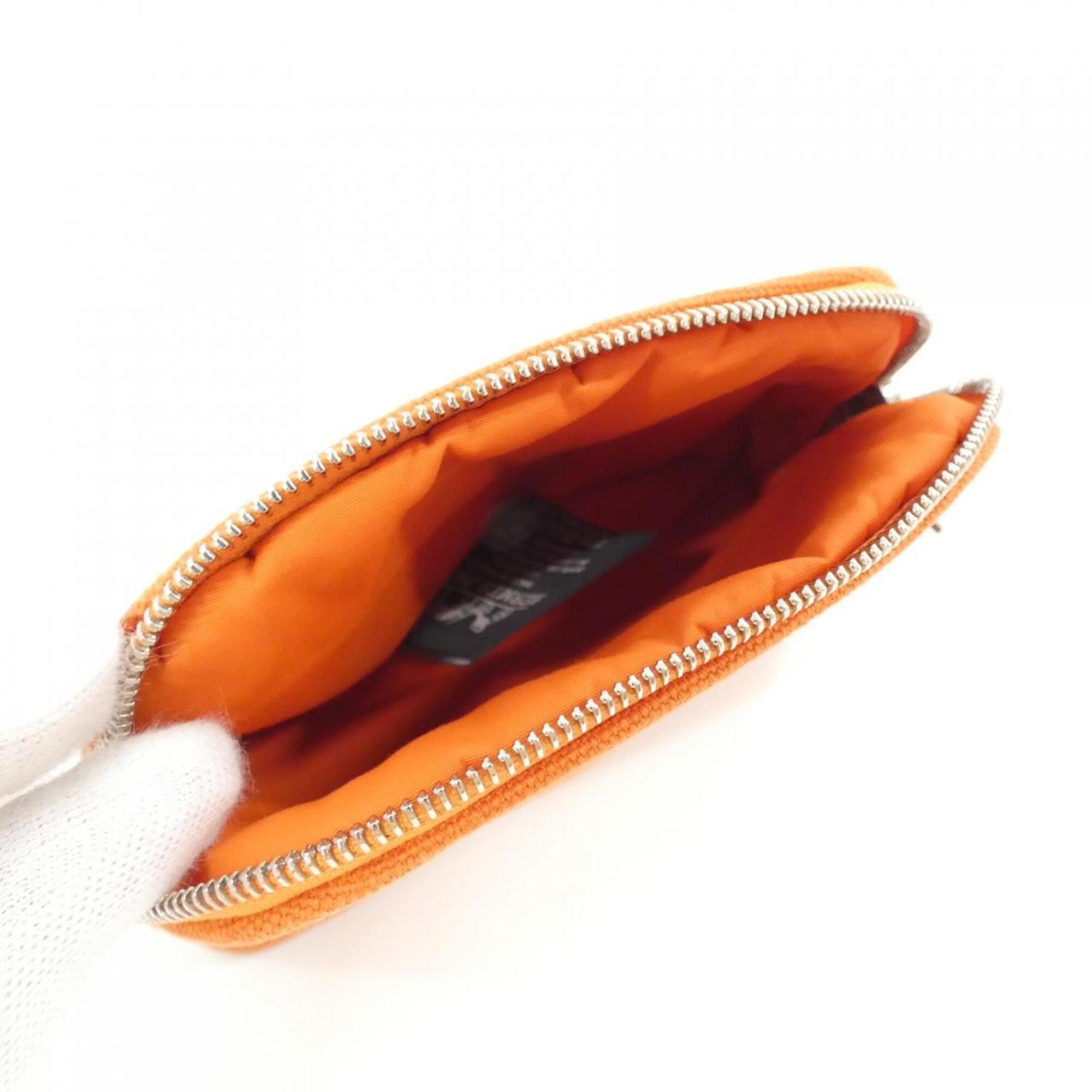 Hermes Feu Orange Canvas Handbag Pouch (Pre-Owned)