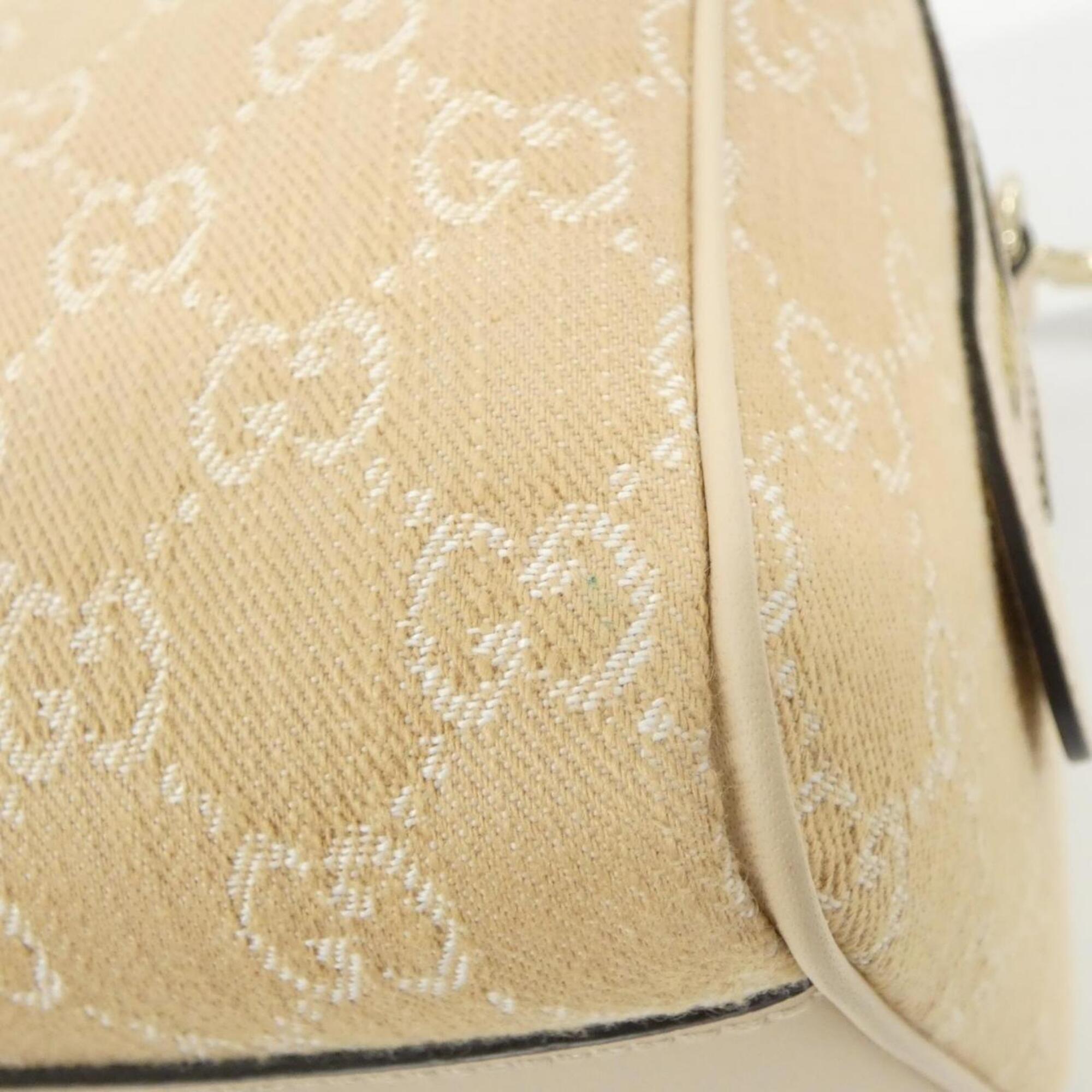 Gucci Light Beige Denim Leather Boston Bag (Pre-Owned)