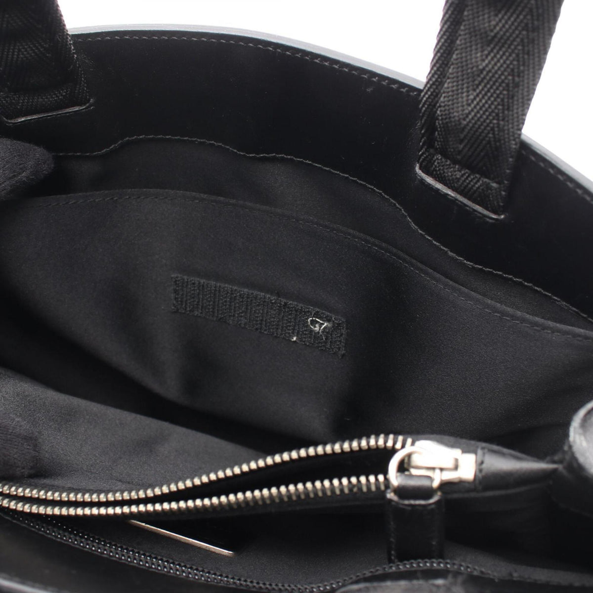 Prada Black Leather Handbag Tote Bag (Pre-Owned)