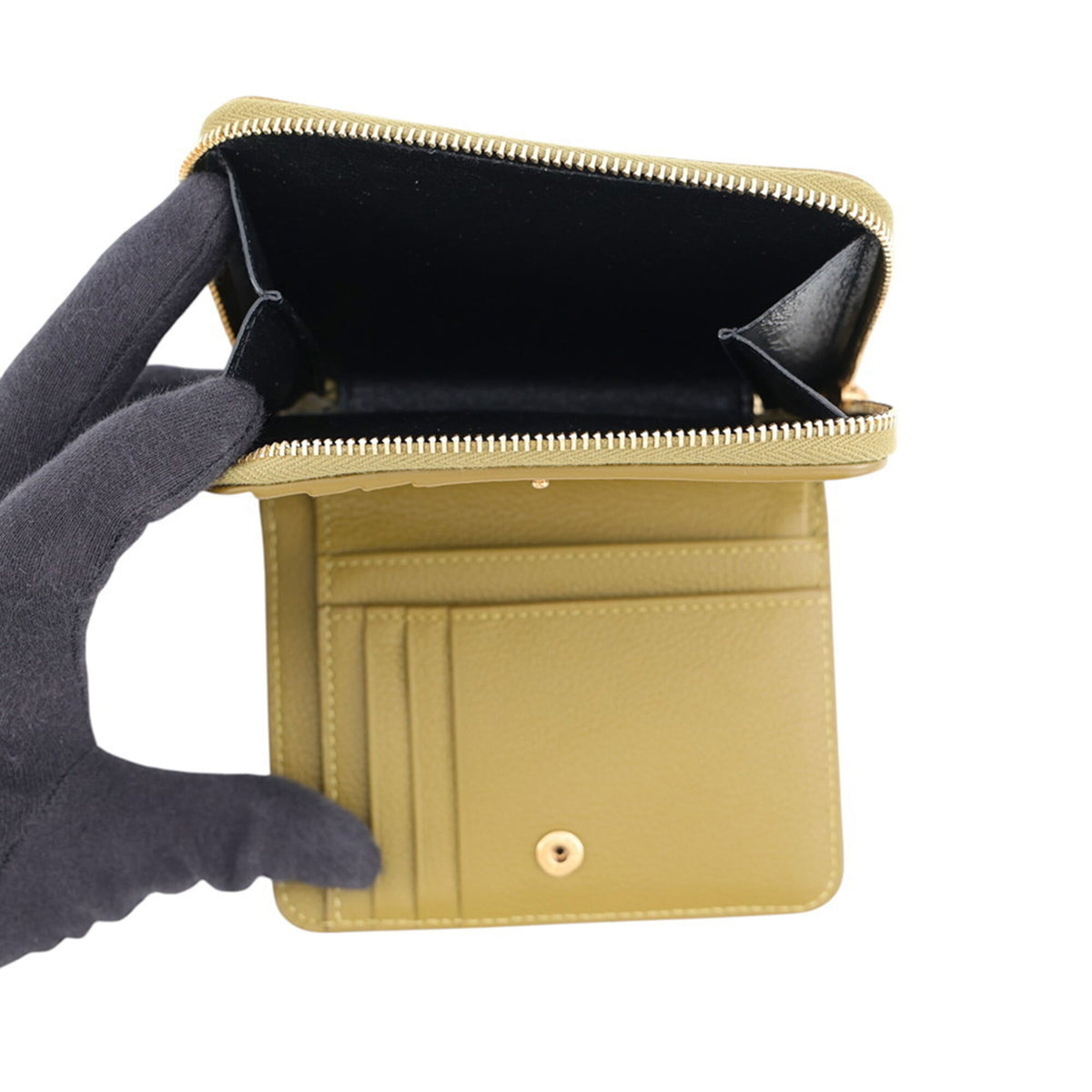 Yves Saint Laurent Green Leather Wallet (Bi-Fold) (Pre-Owned)