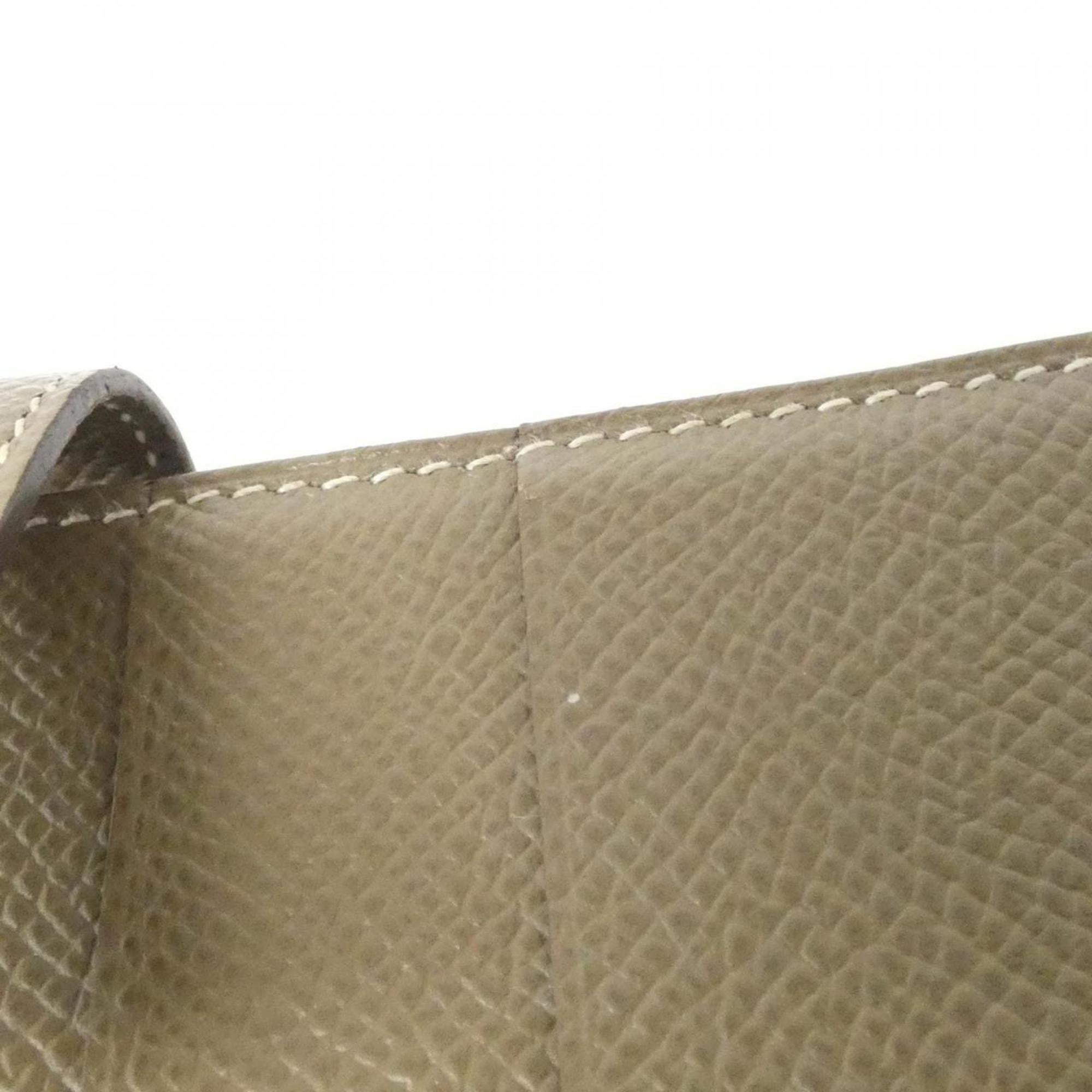 Hermes Etoupe Gray Epsom Leather Middle Wallet (Bi-Fold) (Pre-Owned)