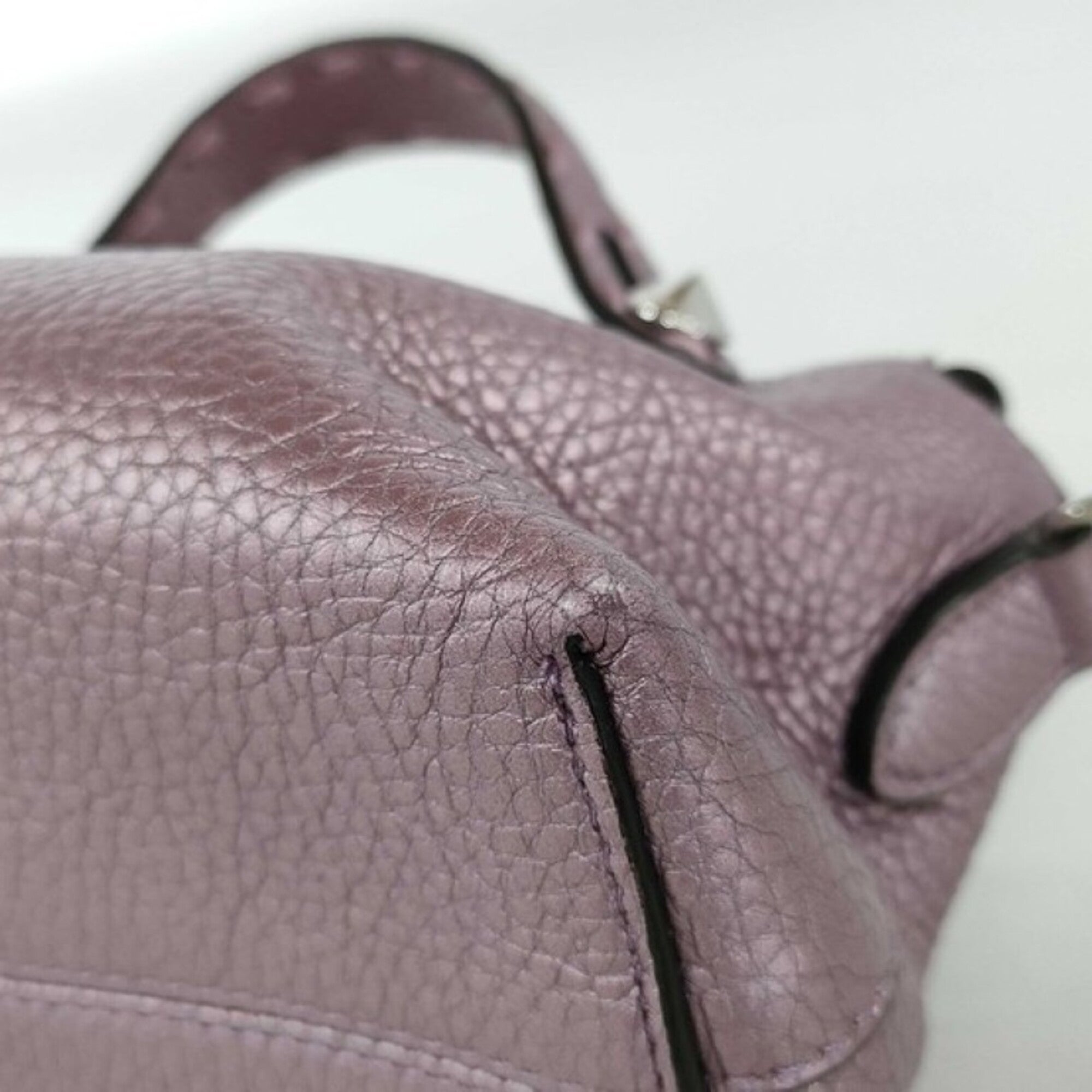 Fendi Metallic Purple Leather Handbag Shoulder Bag (Pre-Owned)