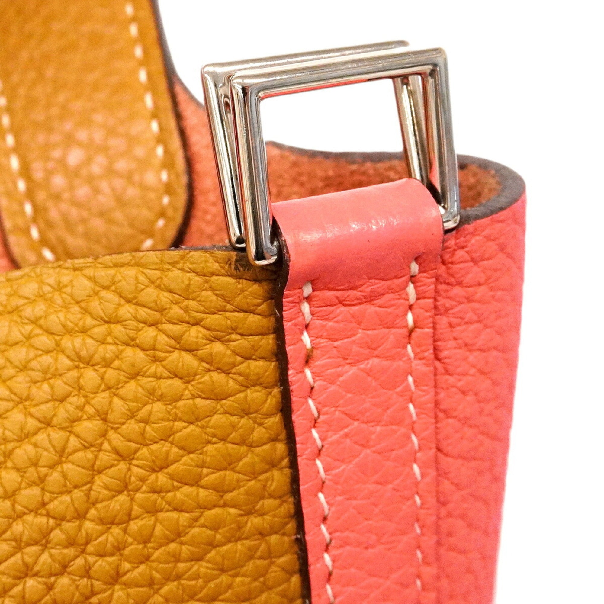 Hermes Rose Azalee Taurillon Clemence Leather Handbag (Pre-Owned)
