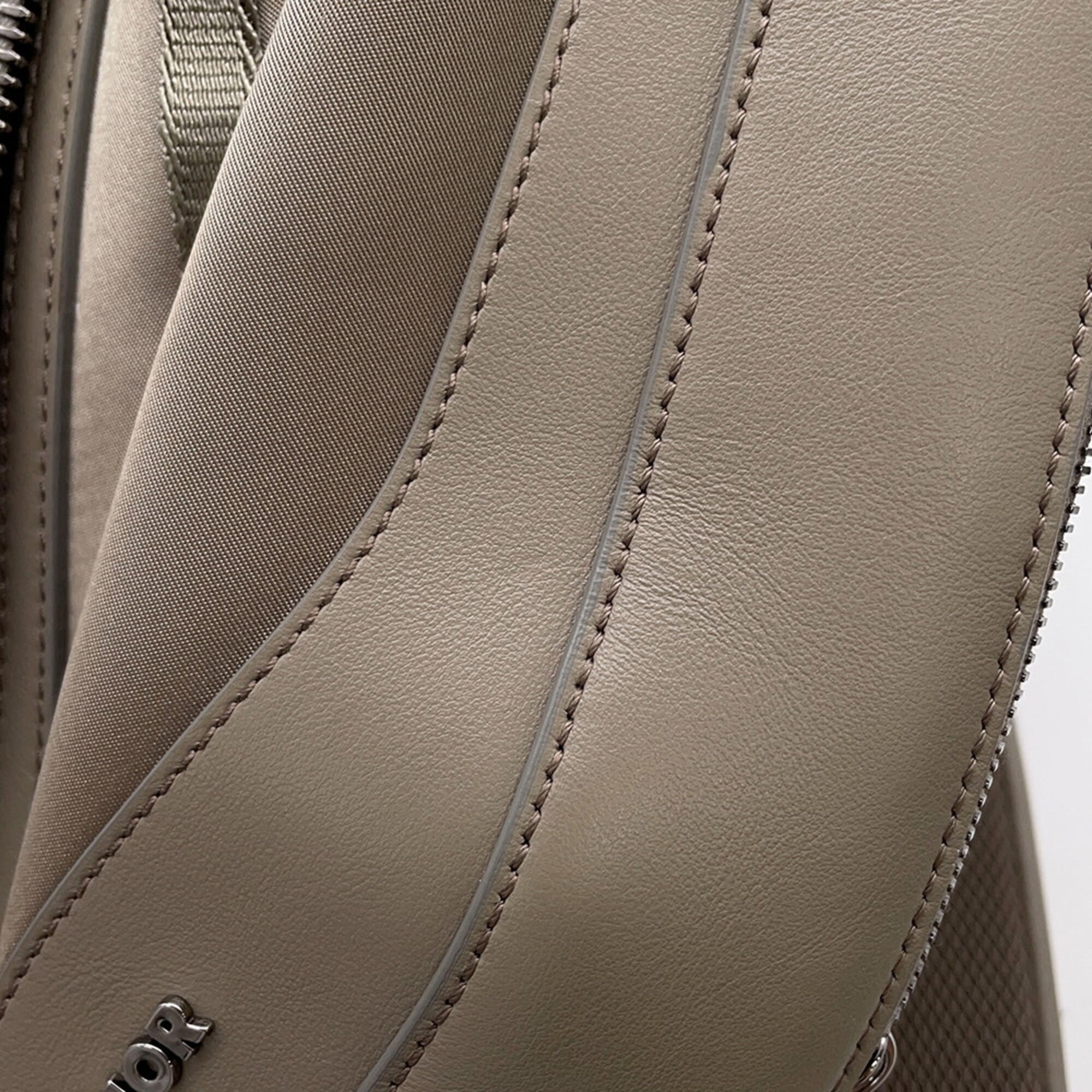 Christian Dior Beige Leather Nylon Sling Bag (Pre-Owned)