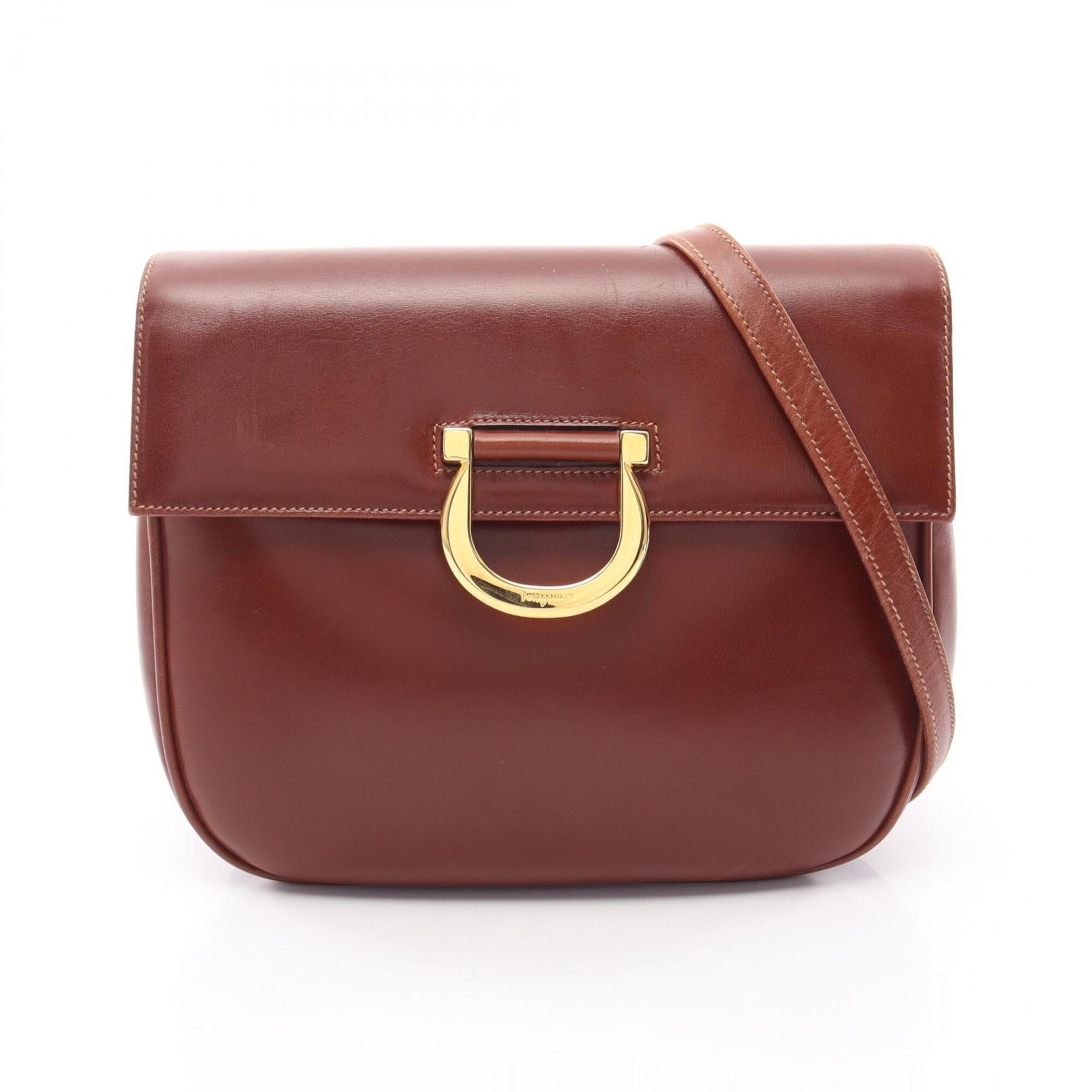 Salvatore Ferragamo Brown Leather Handbag Shoulder Bag (Pre-Owned)