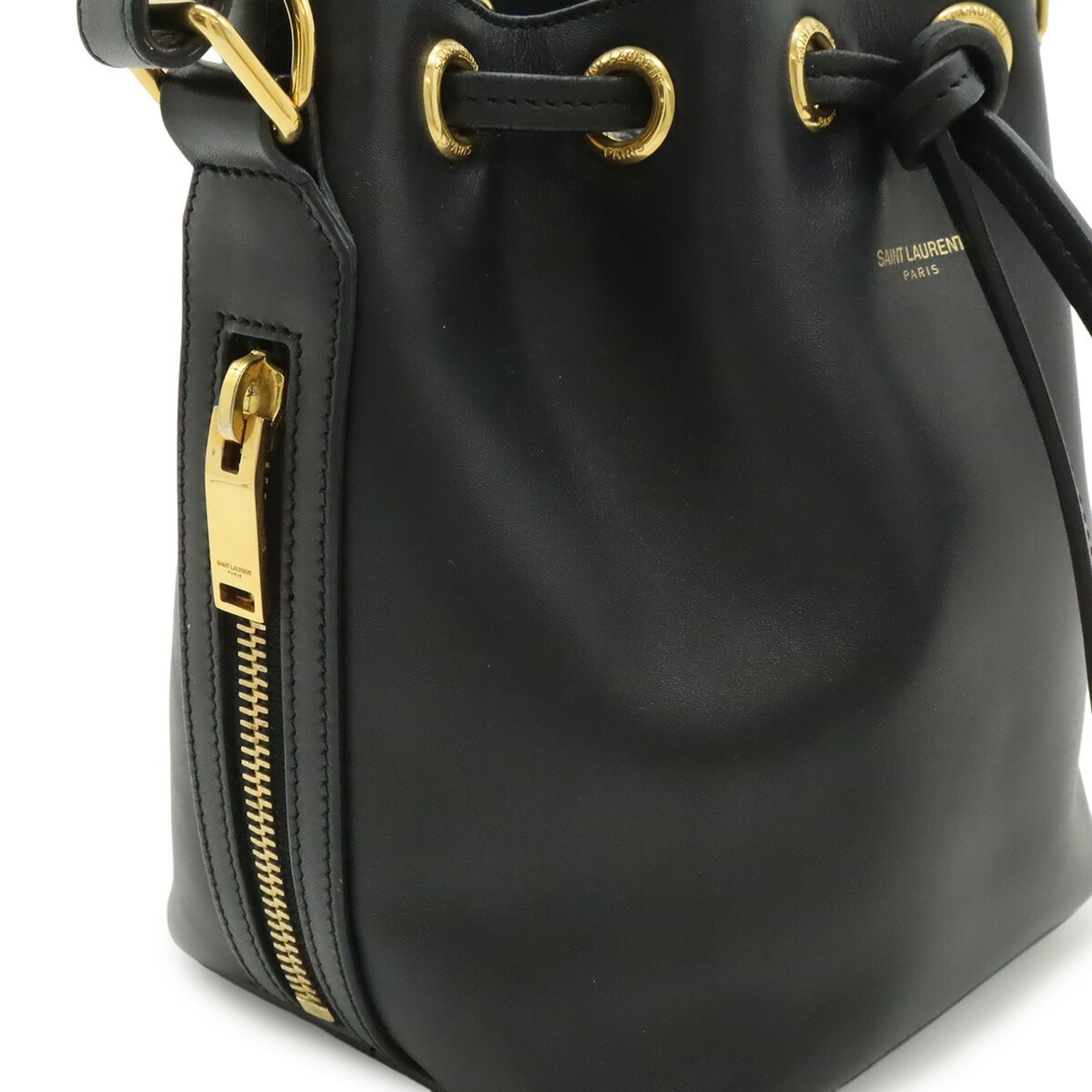 Yves Saint Laurent Black Leather Baguette Bag Handbag Shoulder Bag (Pre-Owned)