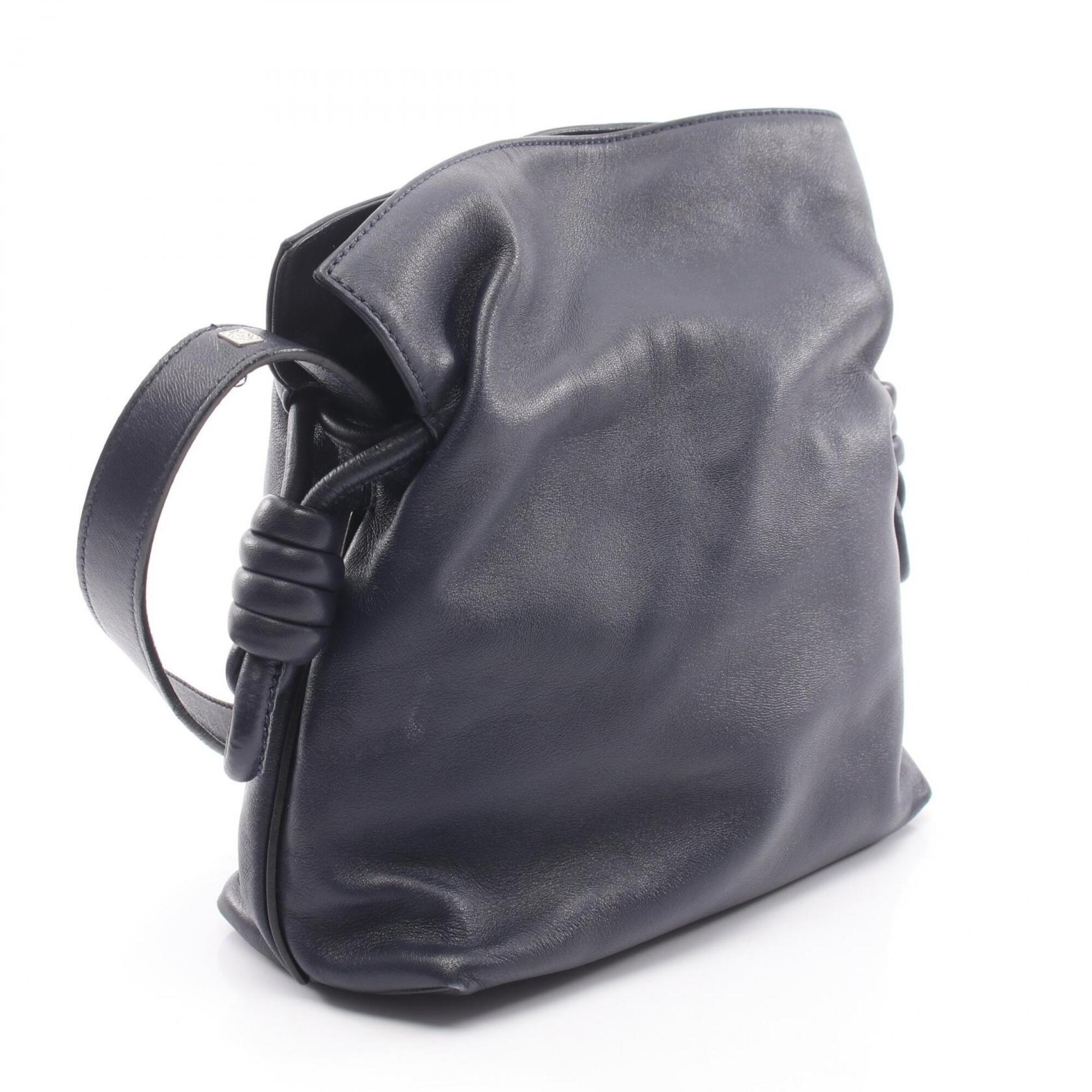 Loewe Navy Leather Handbag Shoulder Bag (Pre-Owned)