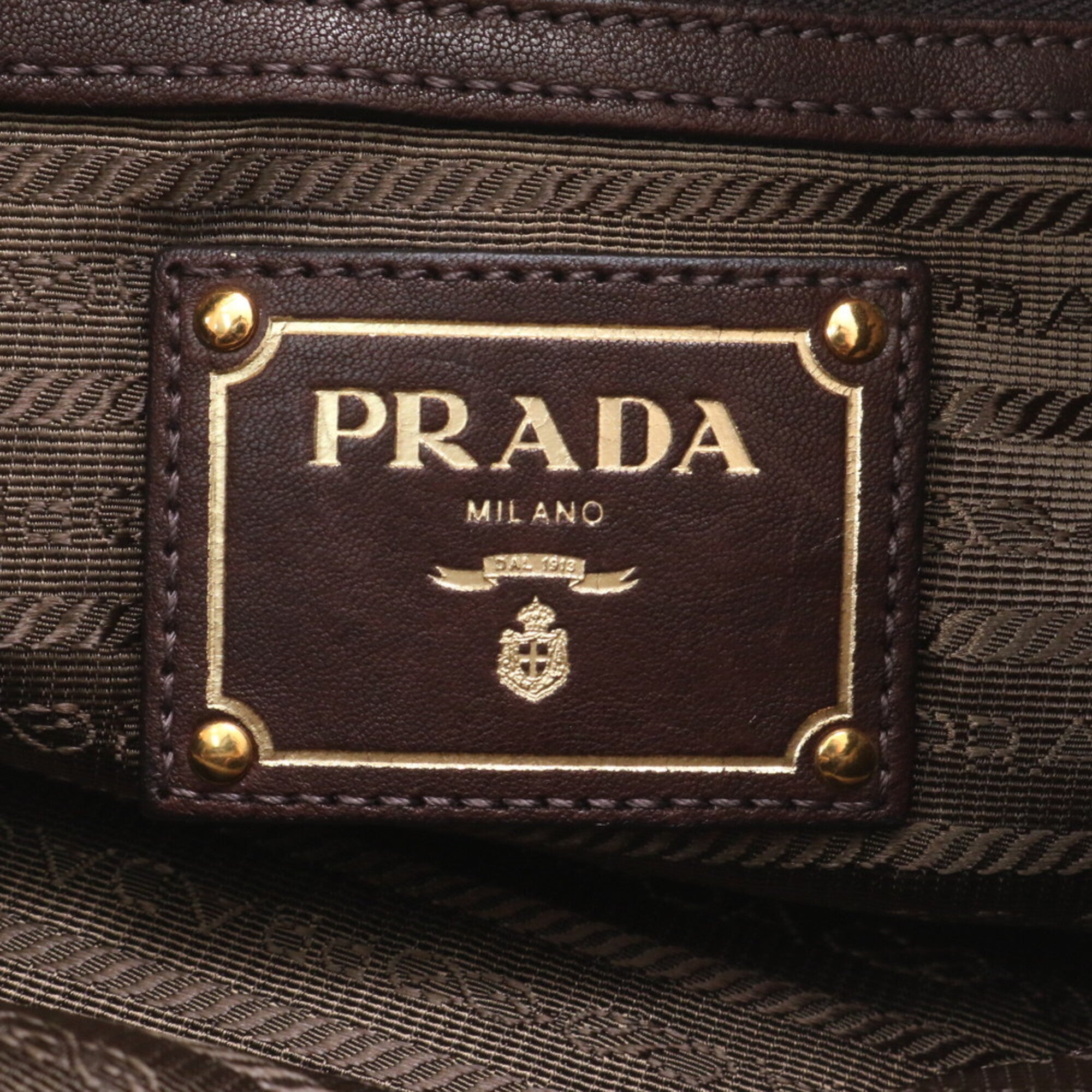 Prada Green Khaki Nylon Leather Handbag Shoulder Bag Tote Bag (Pre-Owned)