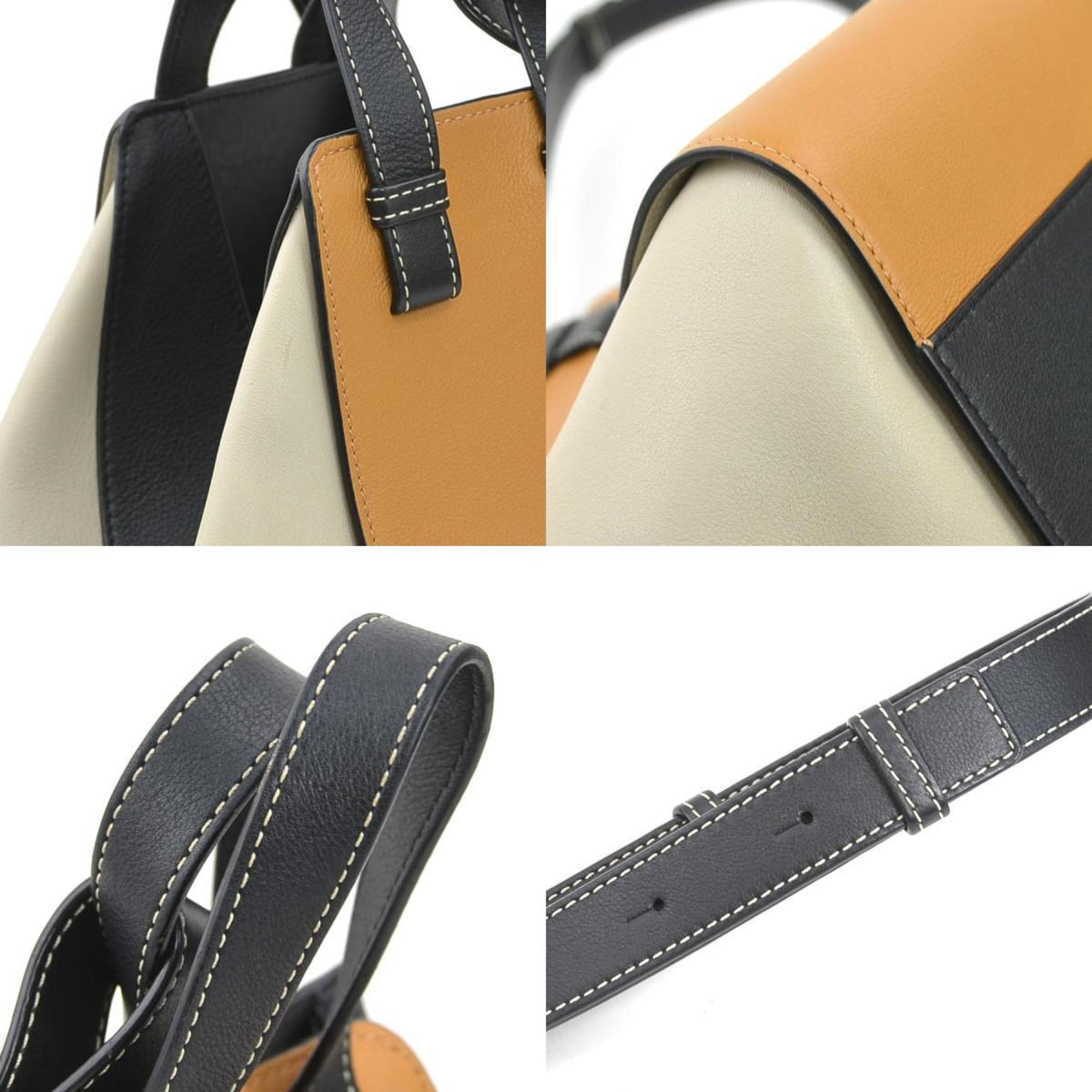 Loewe Black Brown Grayish Leather Handbag Shoulder Bag (Pre-Owned)