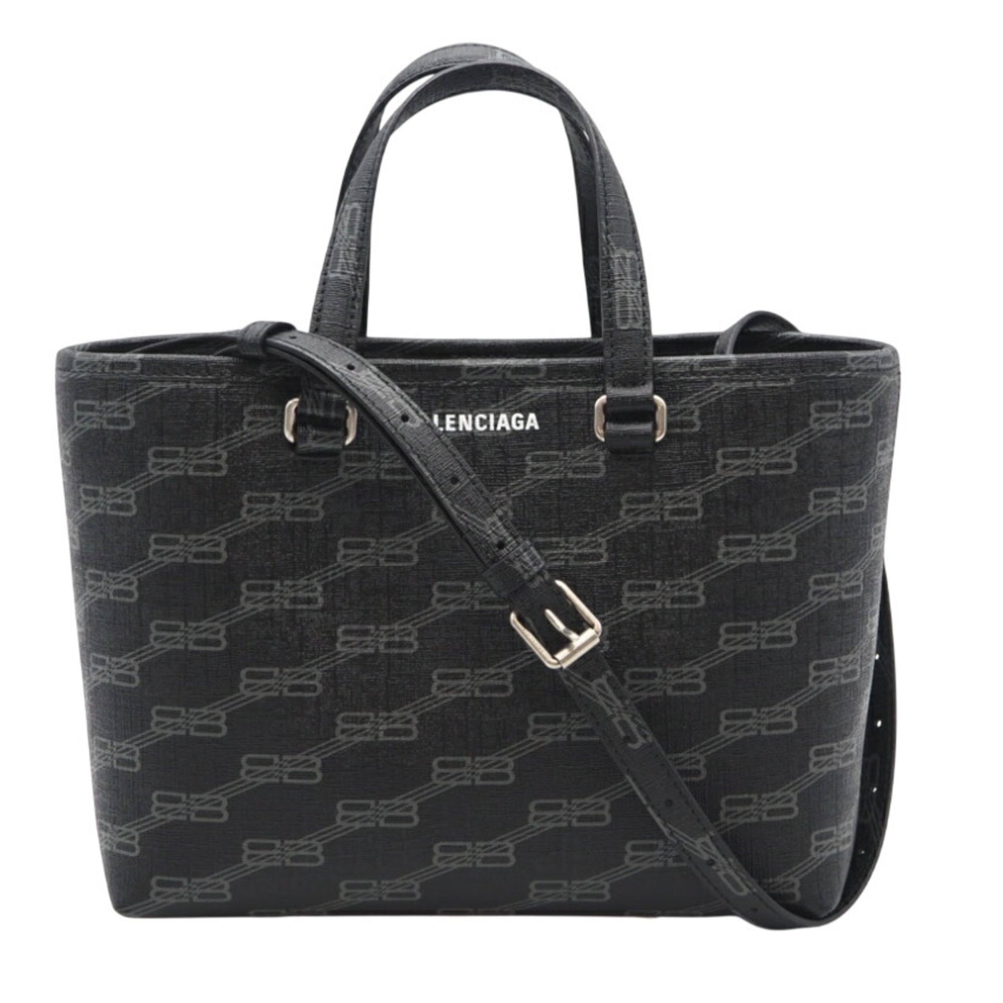 Balenciaga Black Gray Coated Canvas Tote Bag (Pre-Owned)