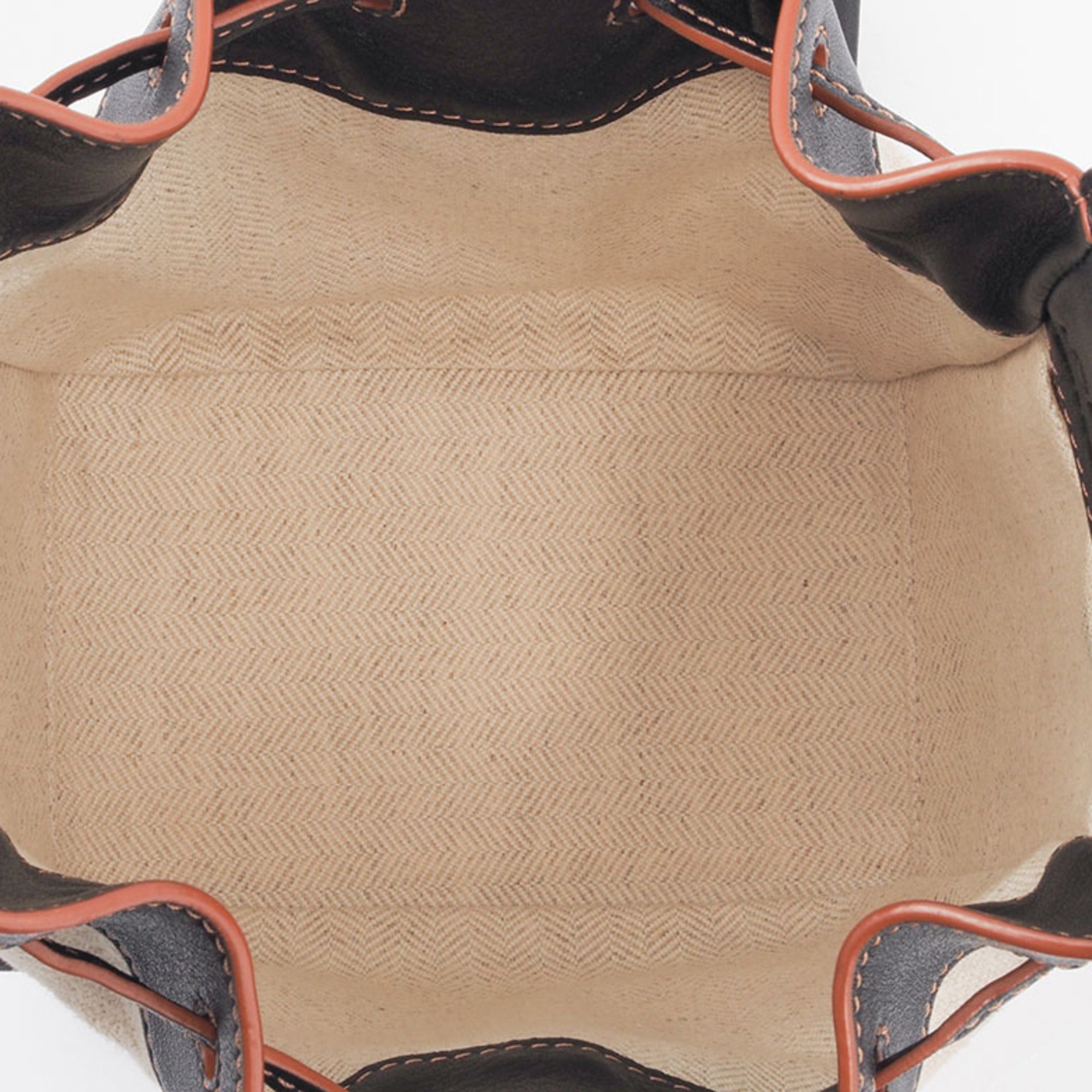 Loewe Hammock Beige Black Linen Leather Handbag Shoulder Bag (Pre-Owned)