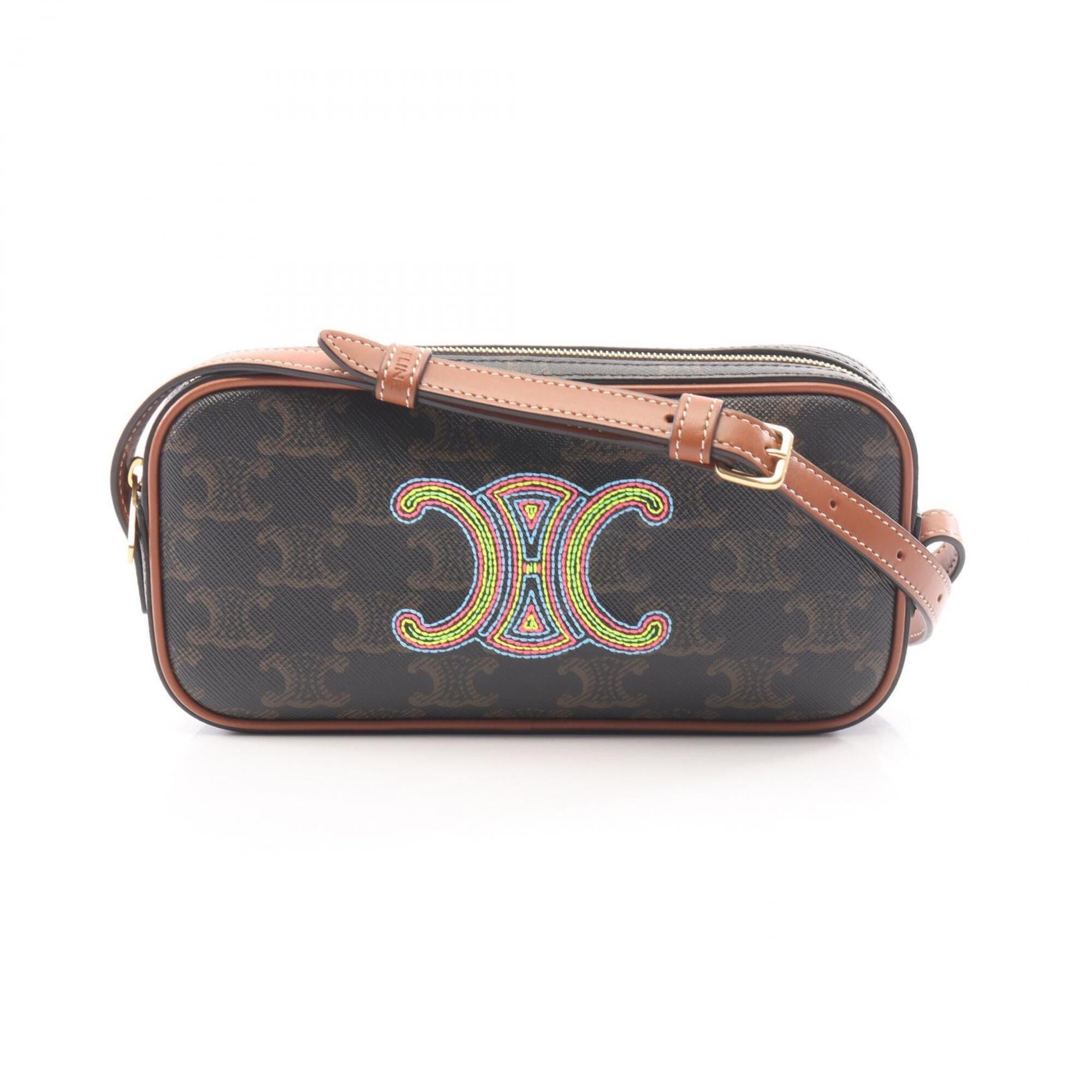 Celine Black Brown Multi-Color Coated Canvas Leather Handbag Shoulder Bag (Pre-Owned)