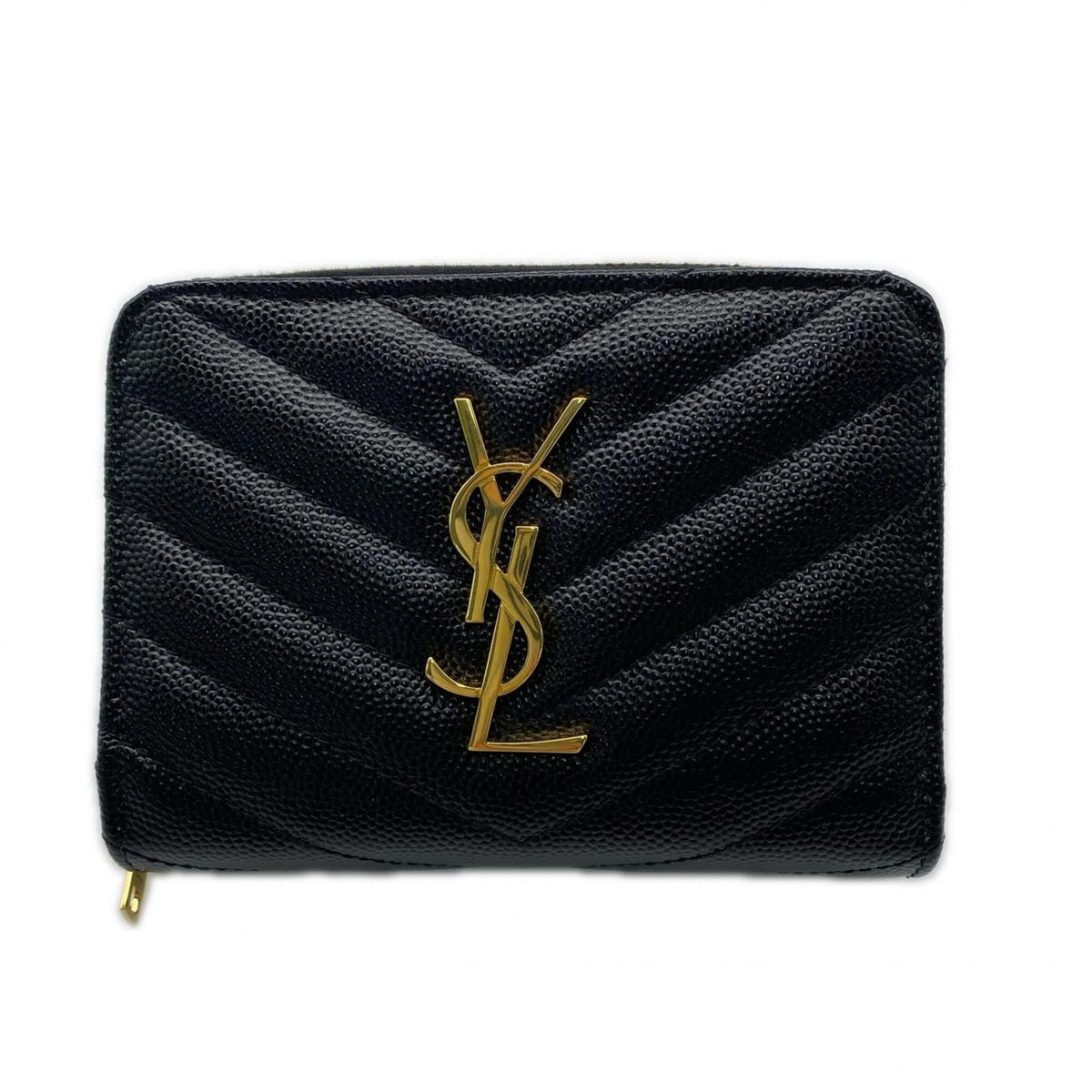Yves Saint Laurent Black Leather Wallet (Bi-Fold) (Pre-Owned)