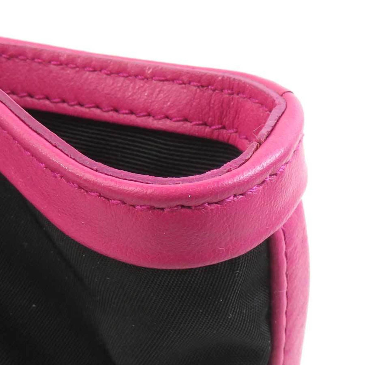 Salvatore Ferragamo Black Pink Nylon Leather Handbag Shoulder Bag (Pre-Owned)