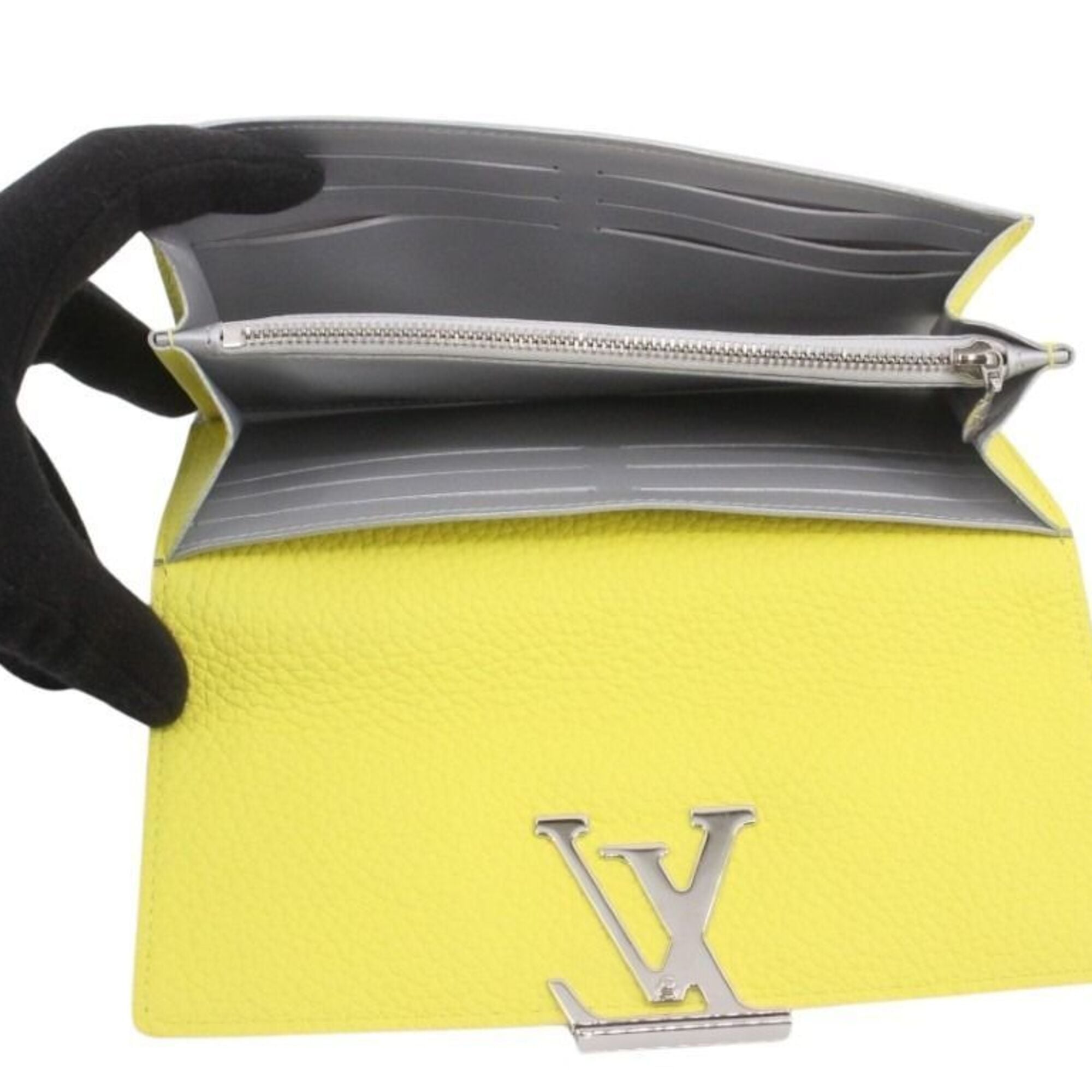 Louis Vuitton Yellow Leather Long Wallet (Bi-Fold) (Pre-Owned)