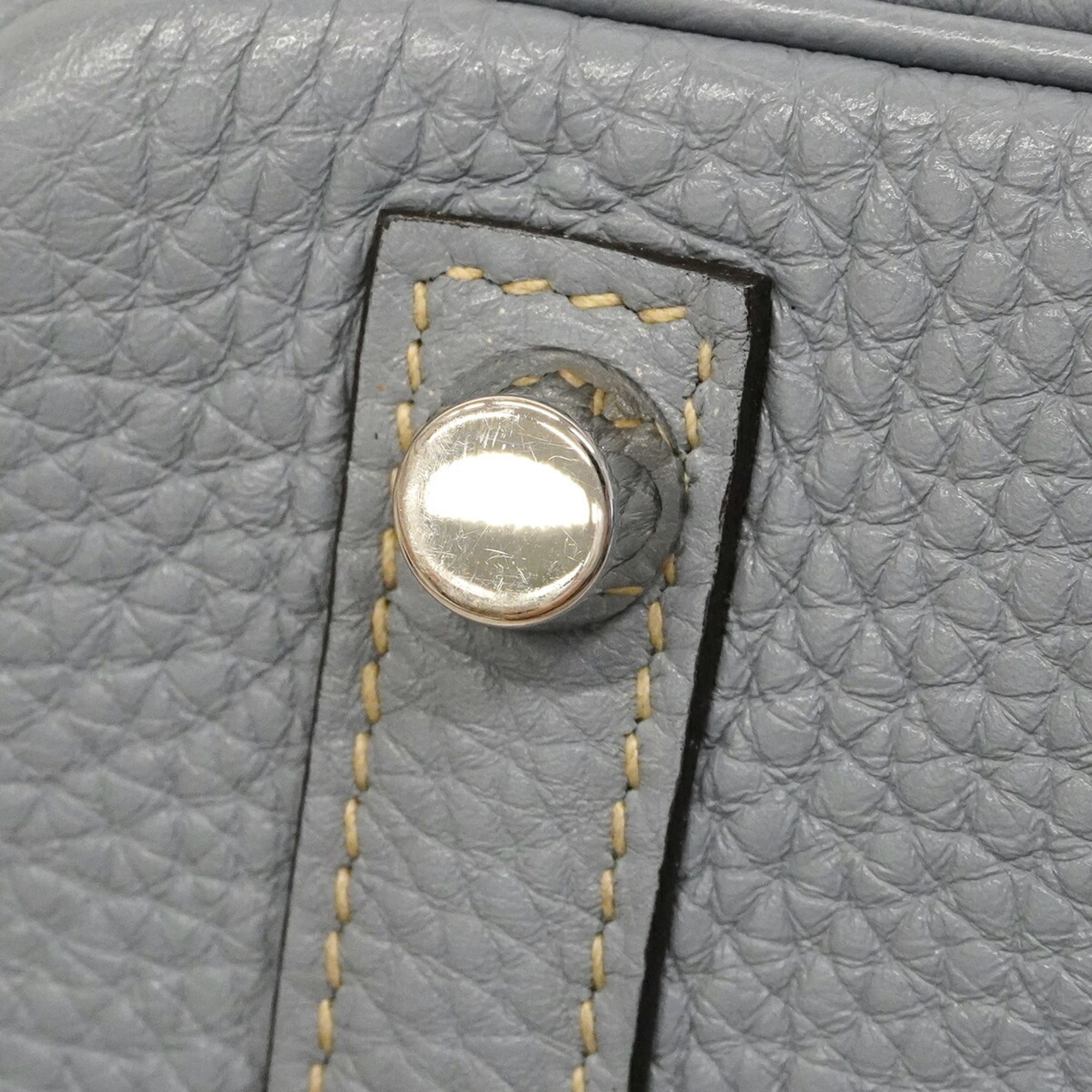 Hermes Blue Lin Togo Leather Handbag (Pre-Owned)