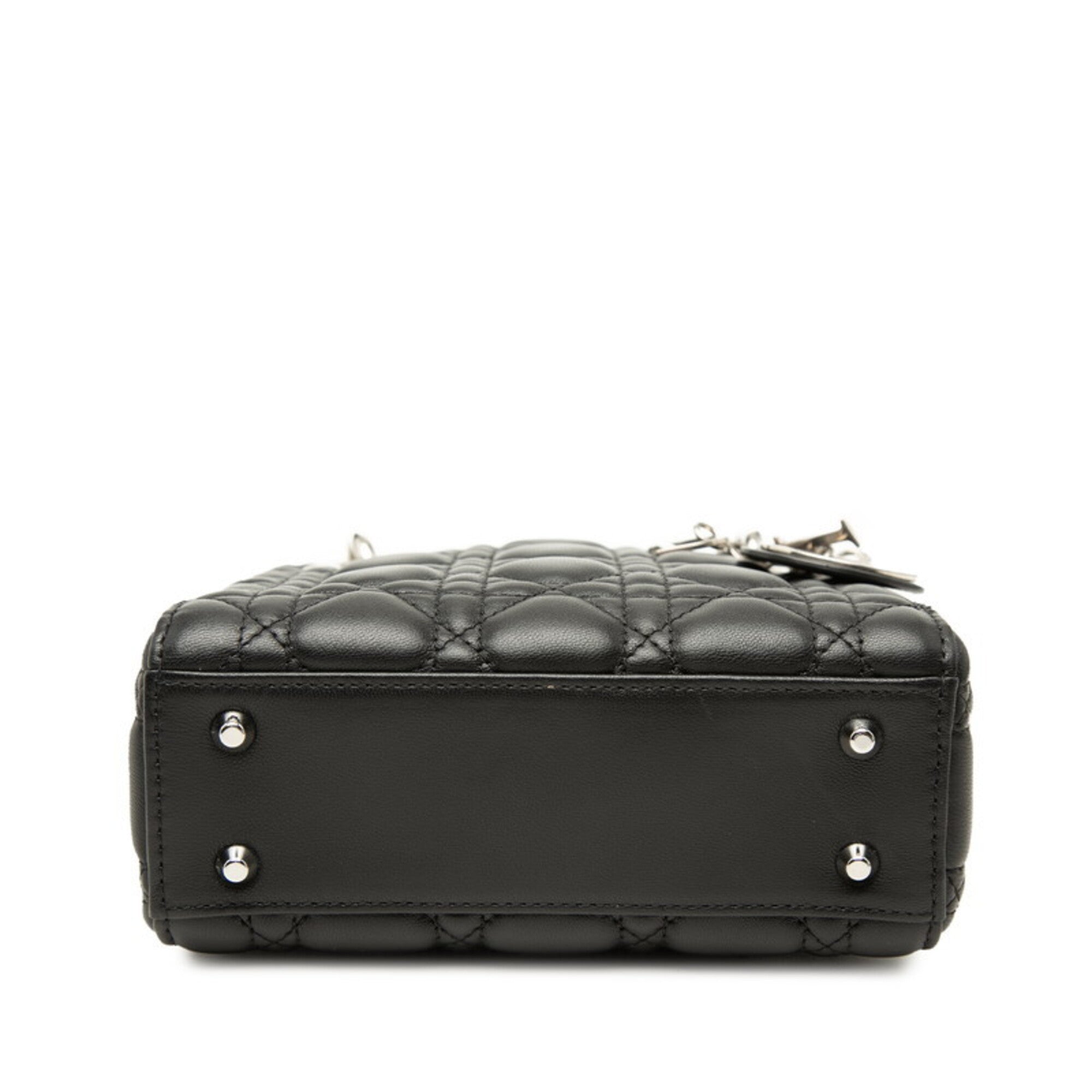 Christian Dior Black Leather Handbag Shoulder Bag (Pre-Owned)