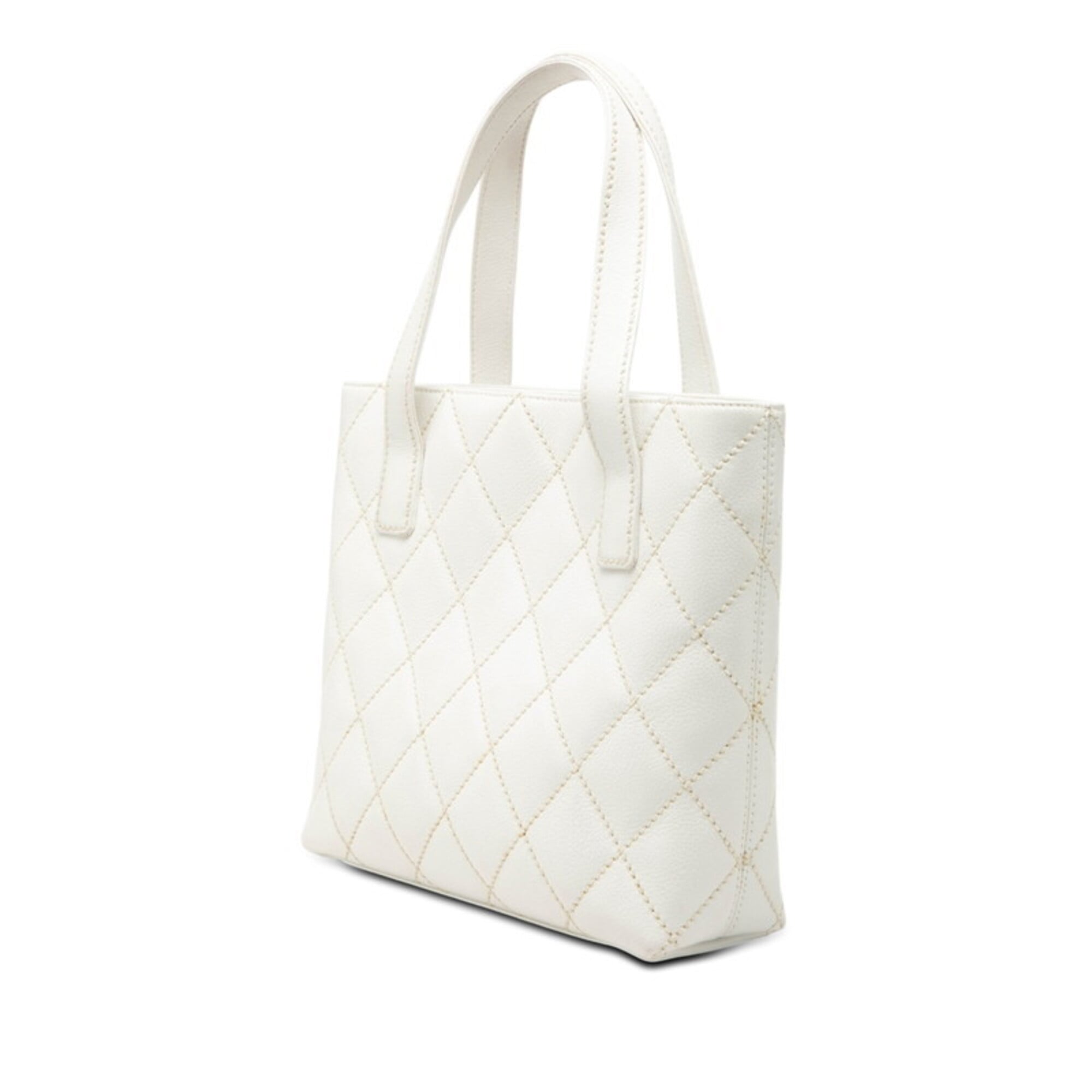 Chanel White Leather Handbag Tote Bag (Pre-Owned)