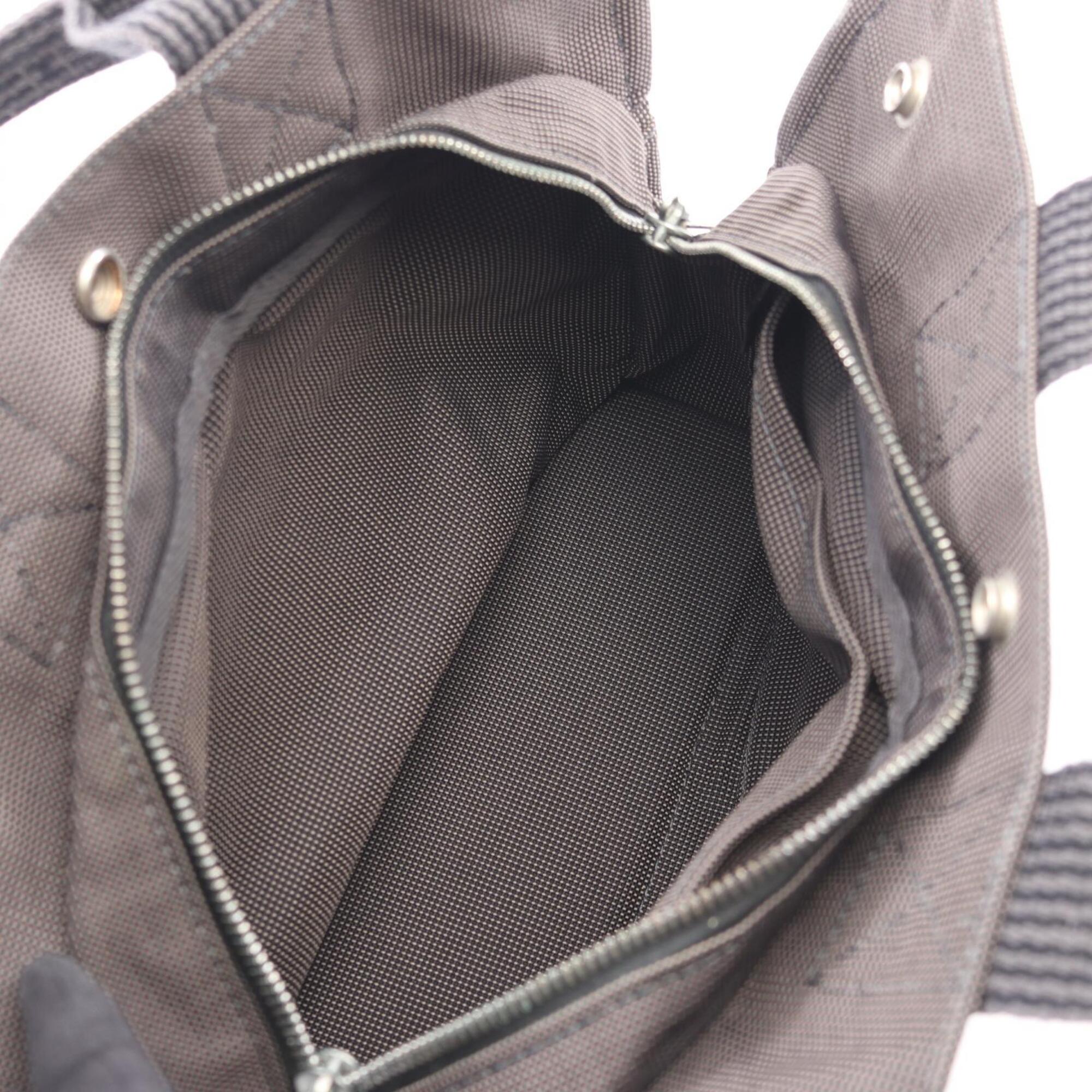 Hermes Gray Nylon Canvas Handbag Tote Bag (Pre-Owned)