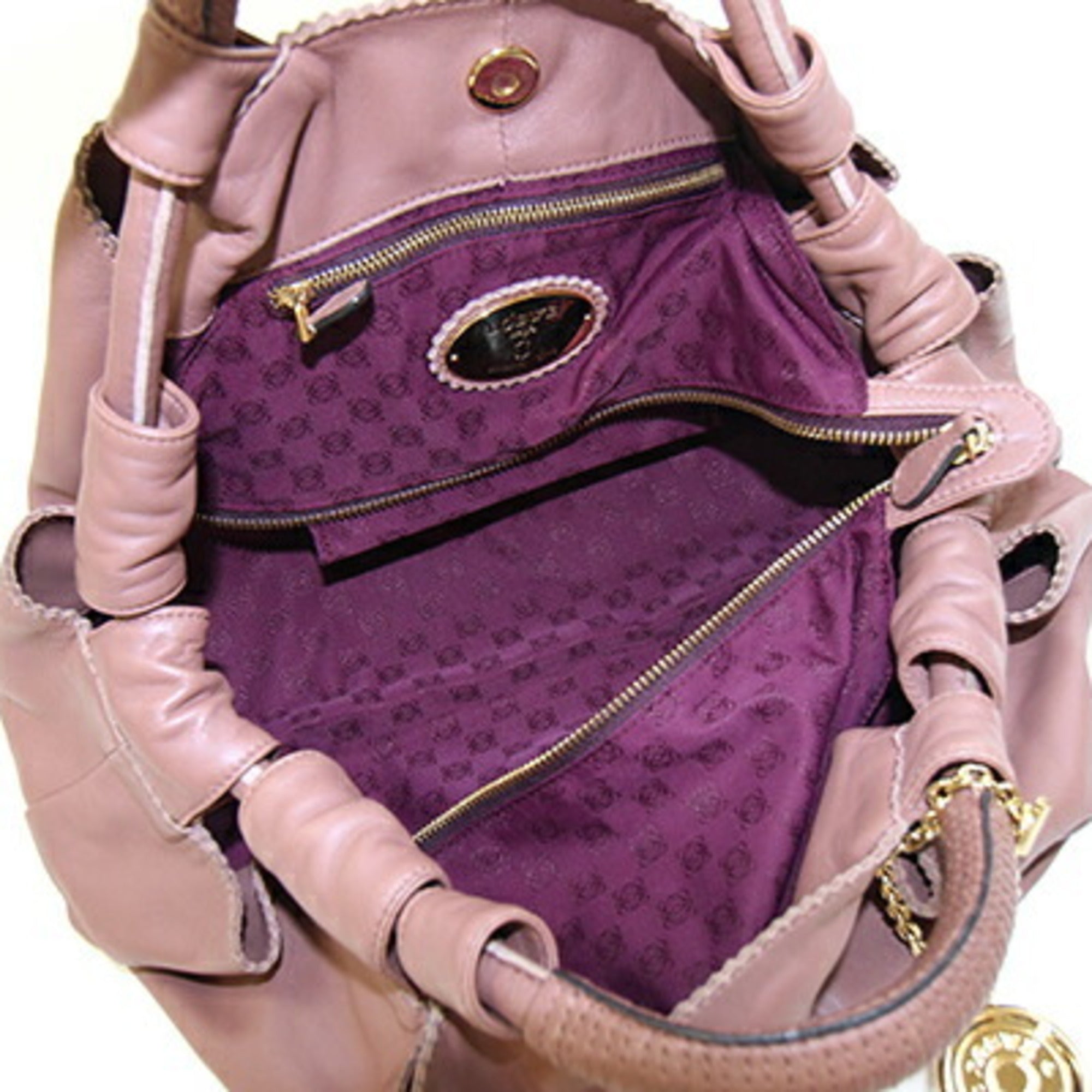 Loewe Brown Pink Leather Handbag (Pre-Owned)