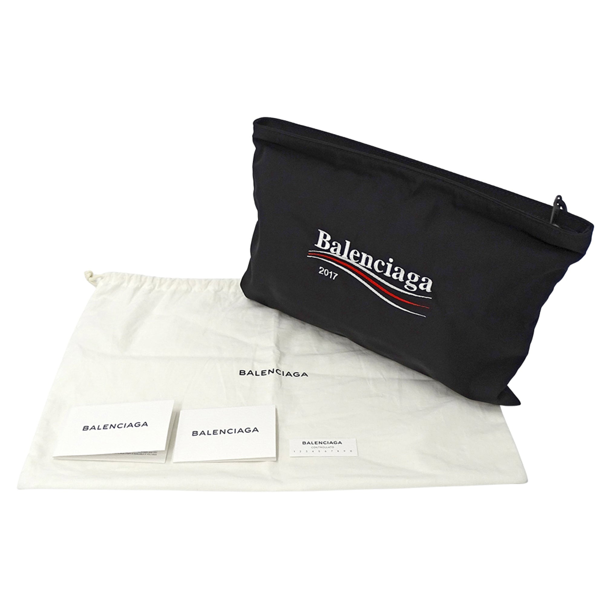 Balenciaga Black Nylon Clutch Bag Handbag Pouch (Pre-Owned)