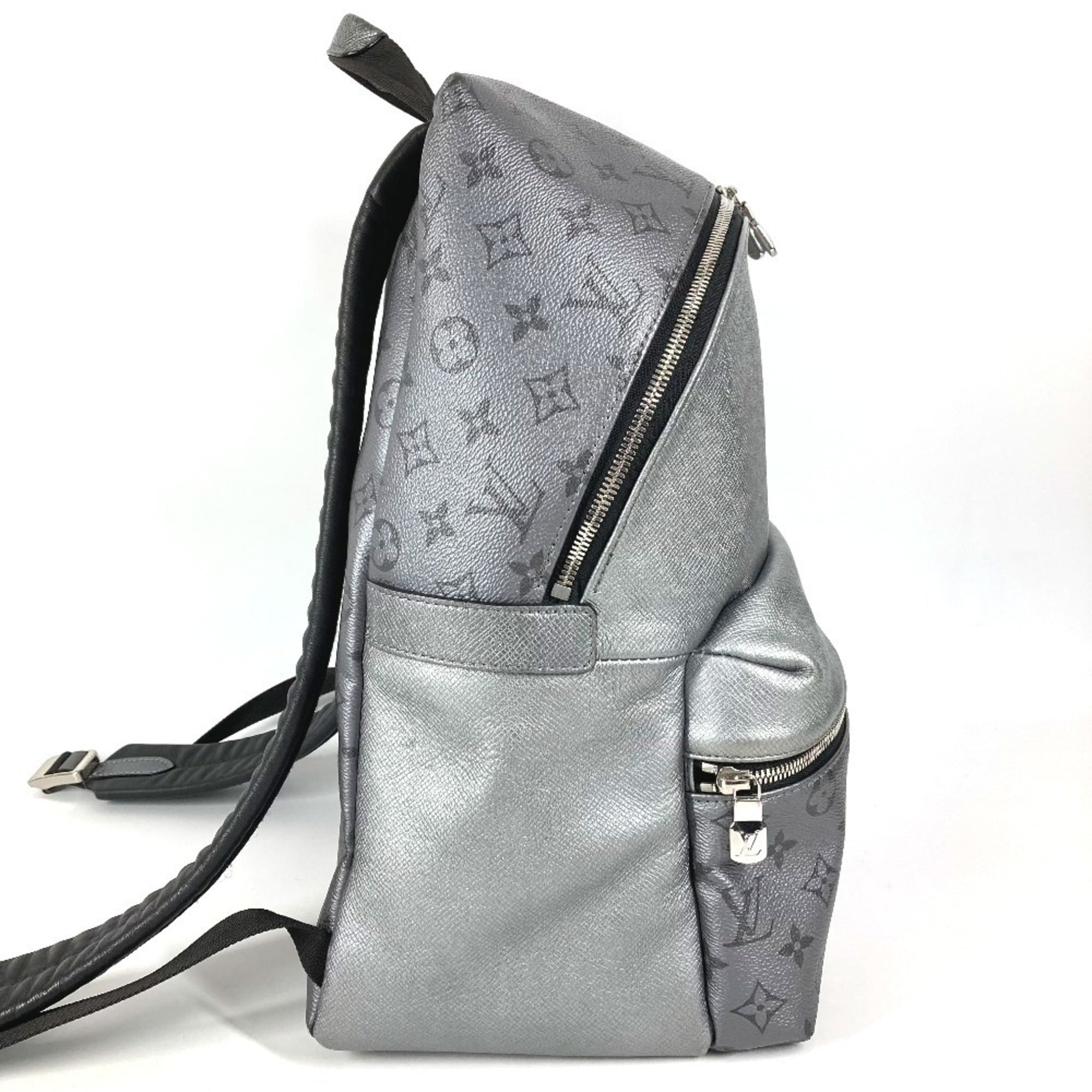 Louis Vuitton Taigarama Silver Taiga Leather Monogram Backpack (Pre-Owned)