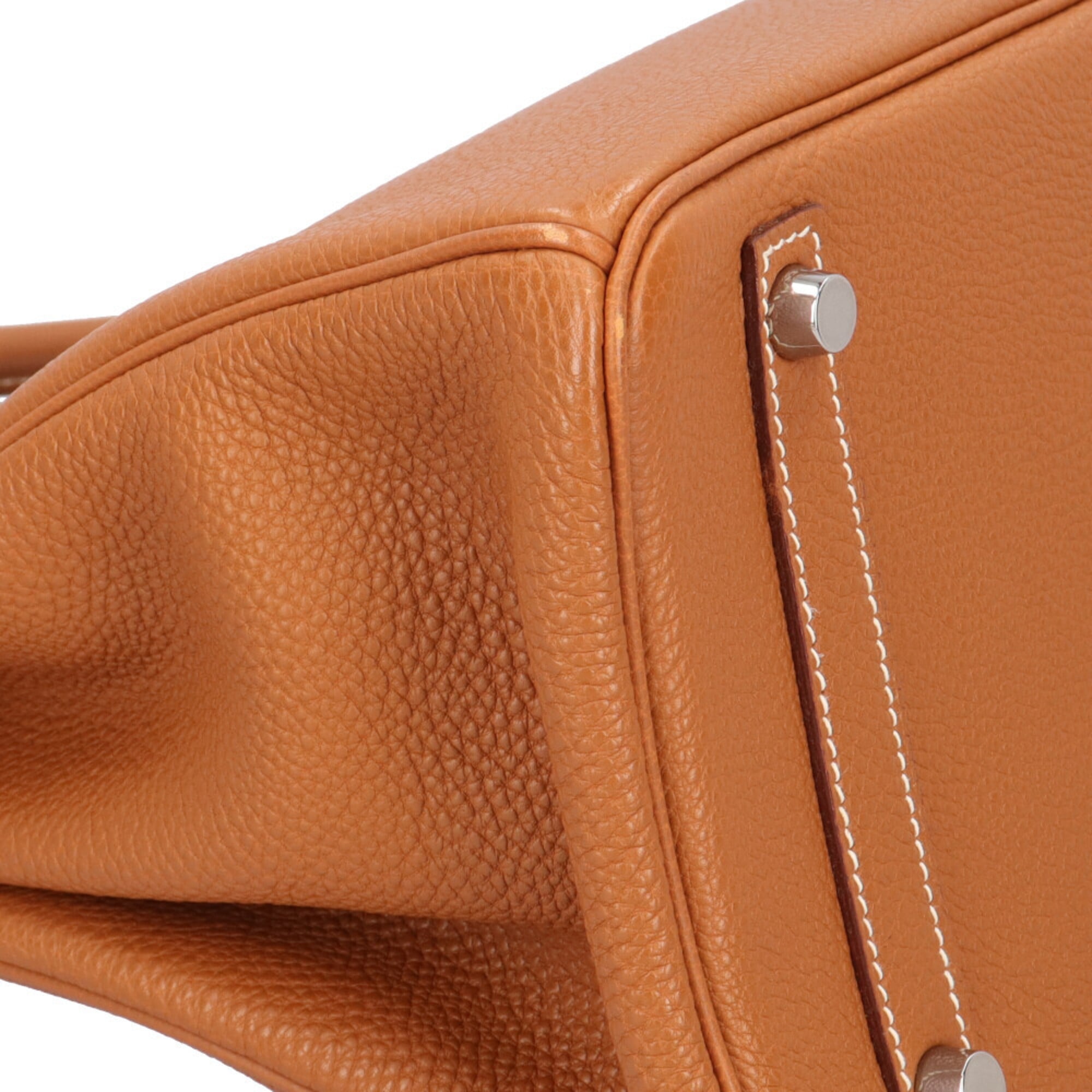 Hermes Brown Gold Togo Leather Handbag (Pre-Owned)