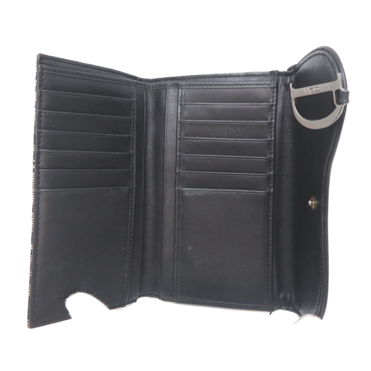 Christian Dior Blue Jacquard Wallet (Tri-Fold) (Pre-Owned)